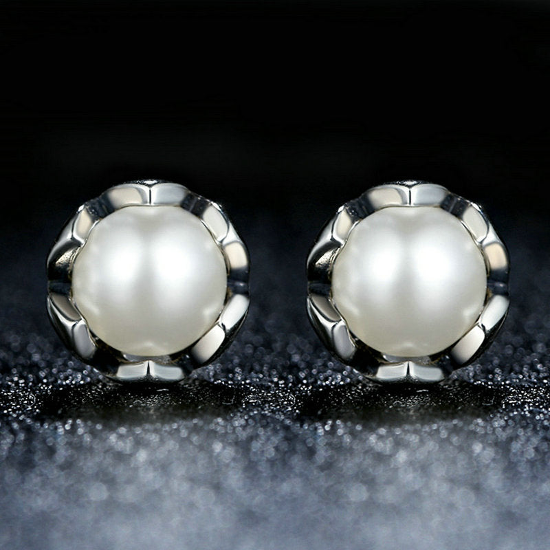 925 Sterling Silver Quality Shell Pearl Earrings for Women DestGlow