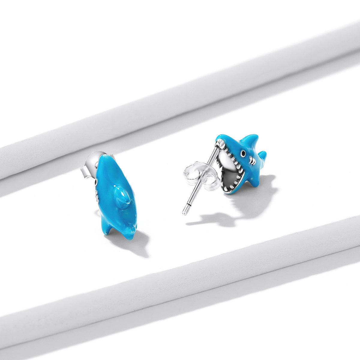 925 Sterling Silver Oxidized Enamel Earrings for Women - 1.3x0.5cm DestGlow