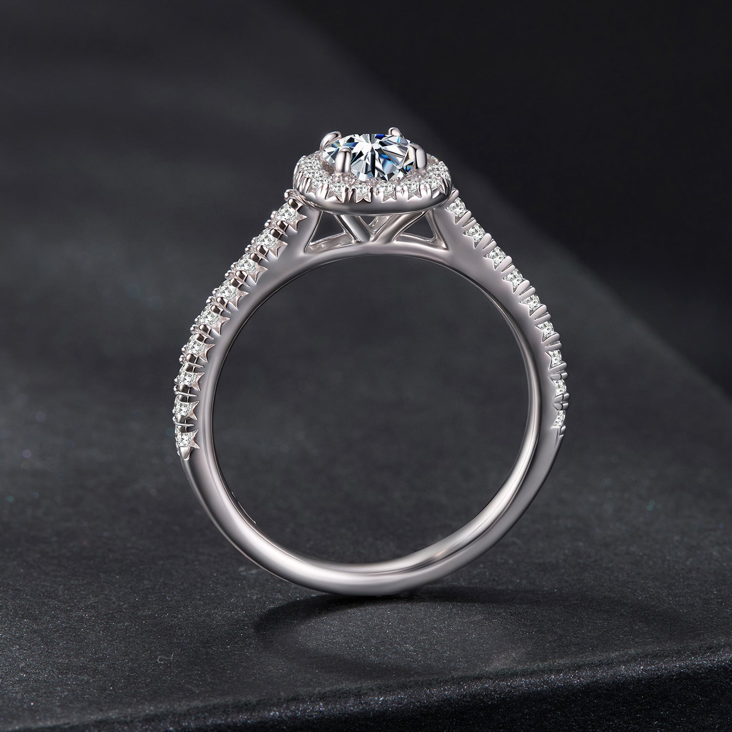 925 Sterling Silver Moissanite 0.5 Carat Ring for Women - Size 6 DestGlow
