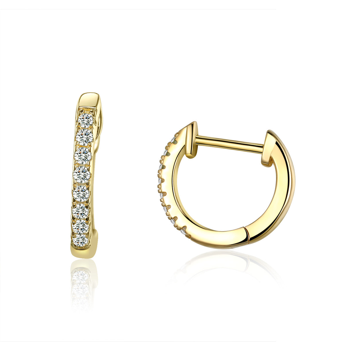 925 Sterling Silver 1.3cm Pavé Set CZ Earrings DestGlow
