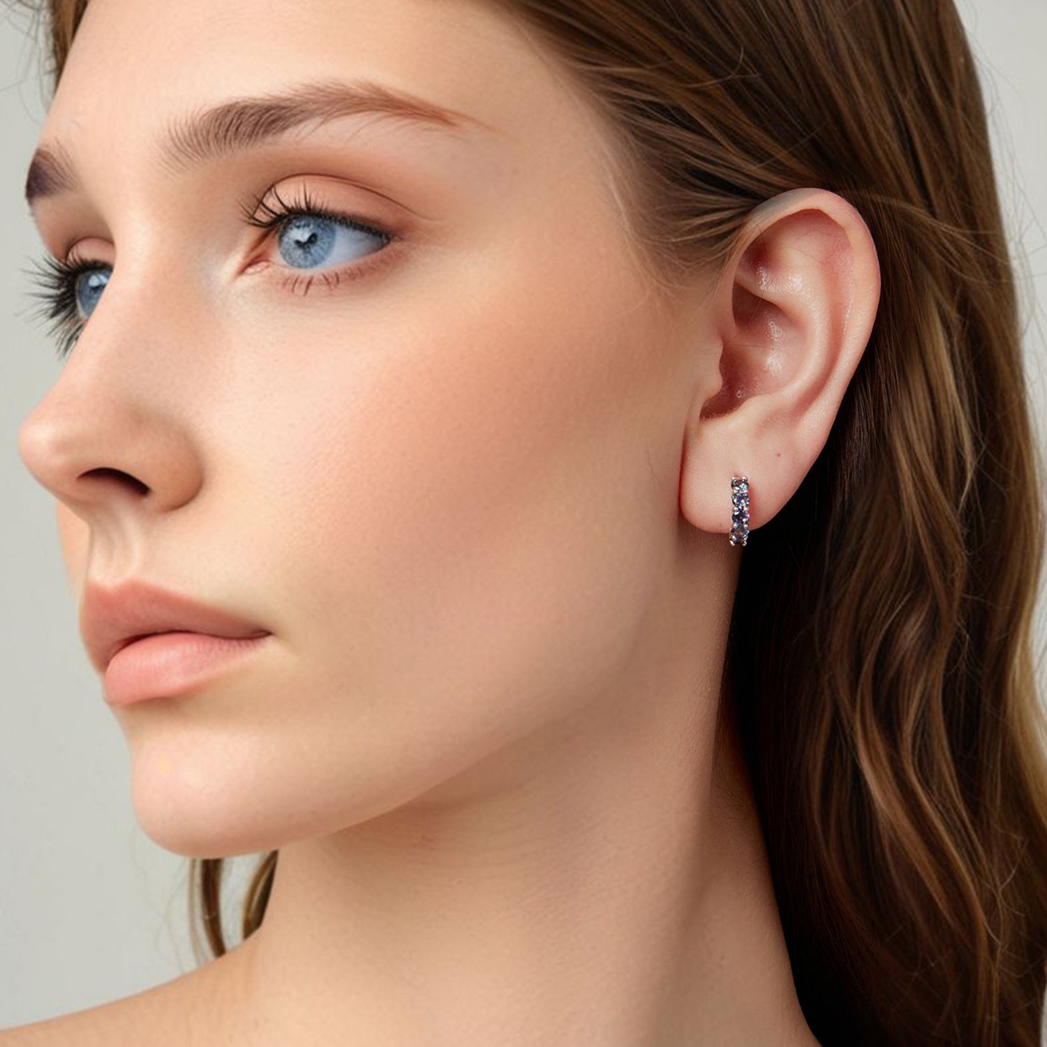 925 Sterling Silver Earrings with Pavé Setting CZ in Oxidized Finish for Women DestGlow