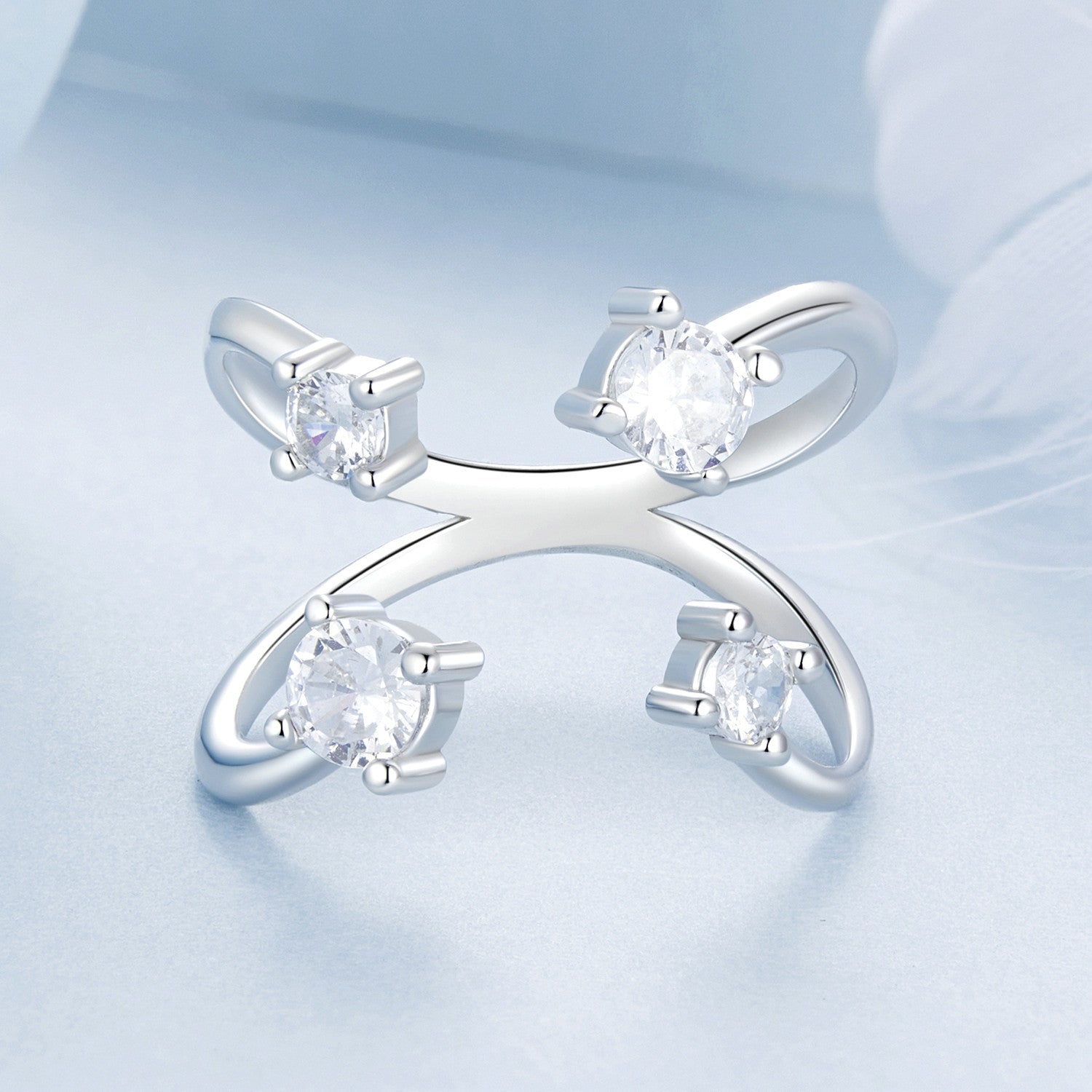 925 Sterling Silver White Gold Plated Pavé Set CZ Ring 2.5-13.5mm for Women DestGlow