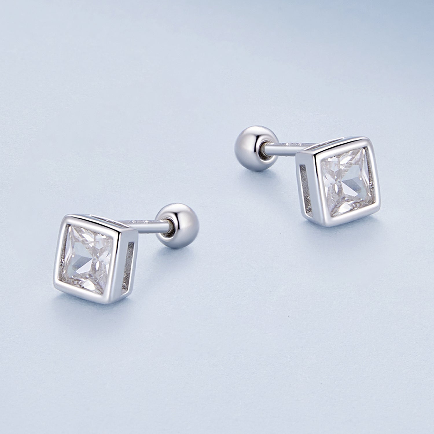 925 Sterling Silver 5mm Pavé Setting CZ Earrings for Women DestGlow