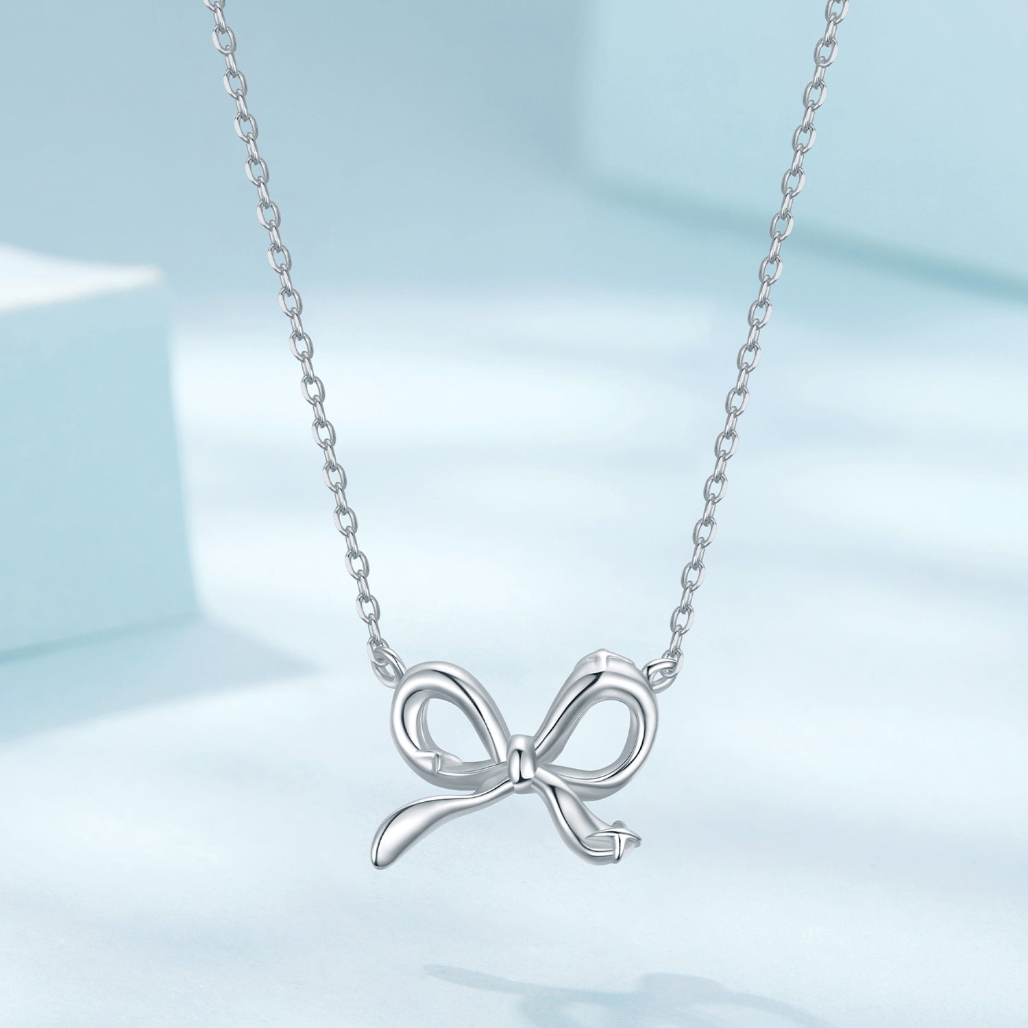 925 Sterling Silver Plated White Gold 40+5cm Adjustable Necklace for Women DestGlow
