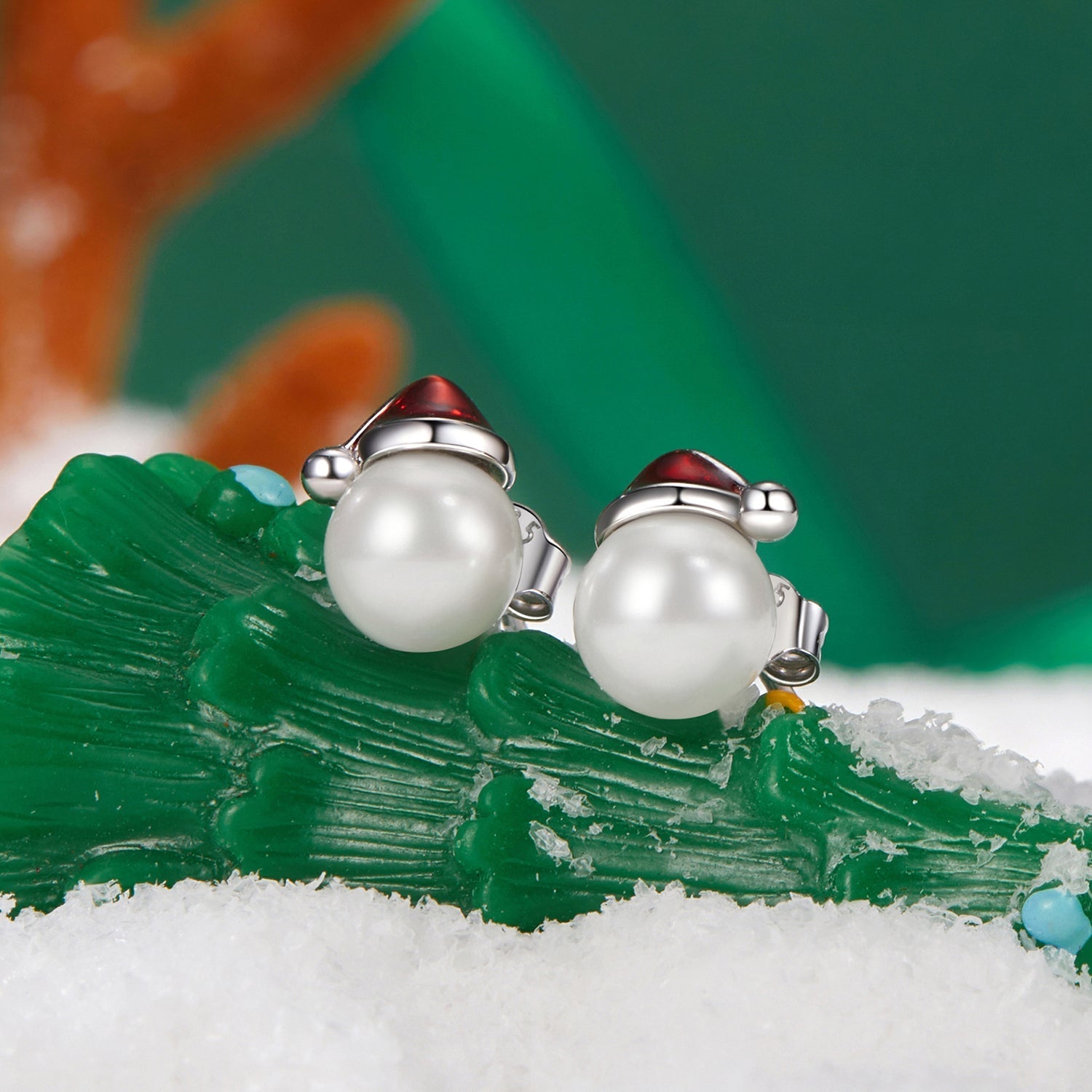 925 Sterling Silver White Gold Plated Enamel Earrings with Shell Pearl for Women DestGlow
