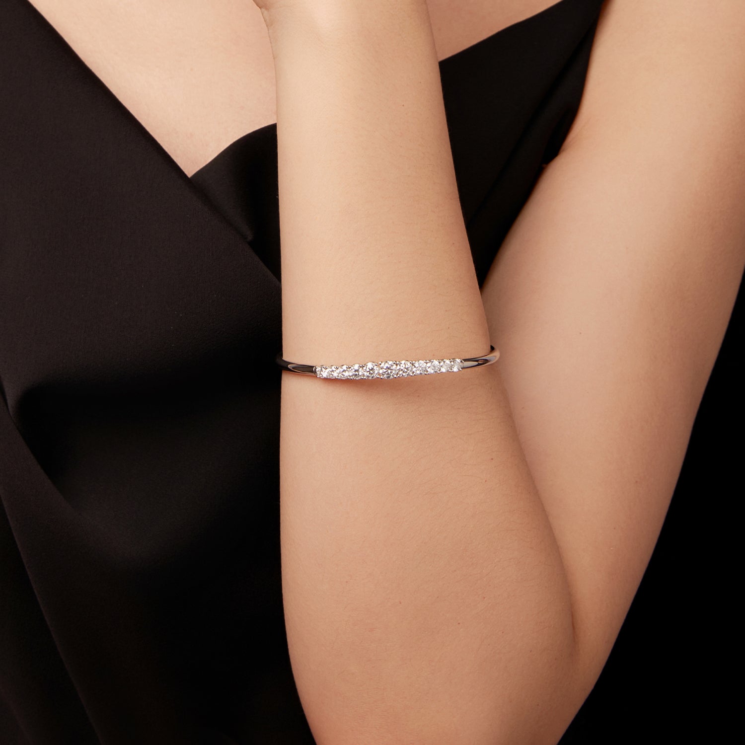 925 Sterling Silver & Moissanite White Gold Plated Bracelet with 0.5cm Moissanite for Women DestGlow