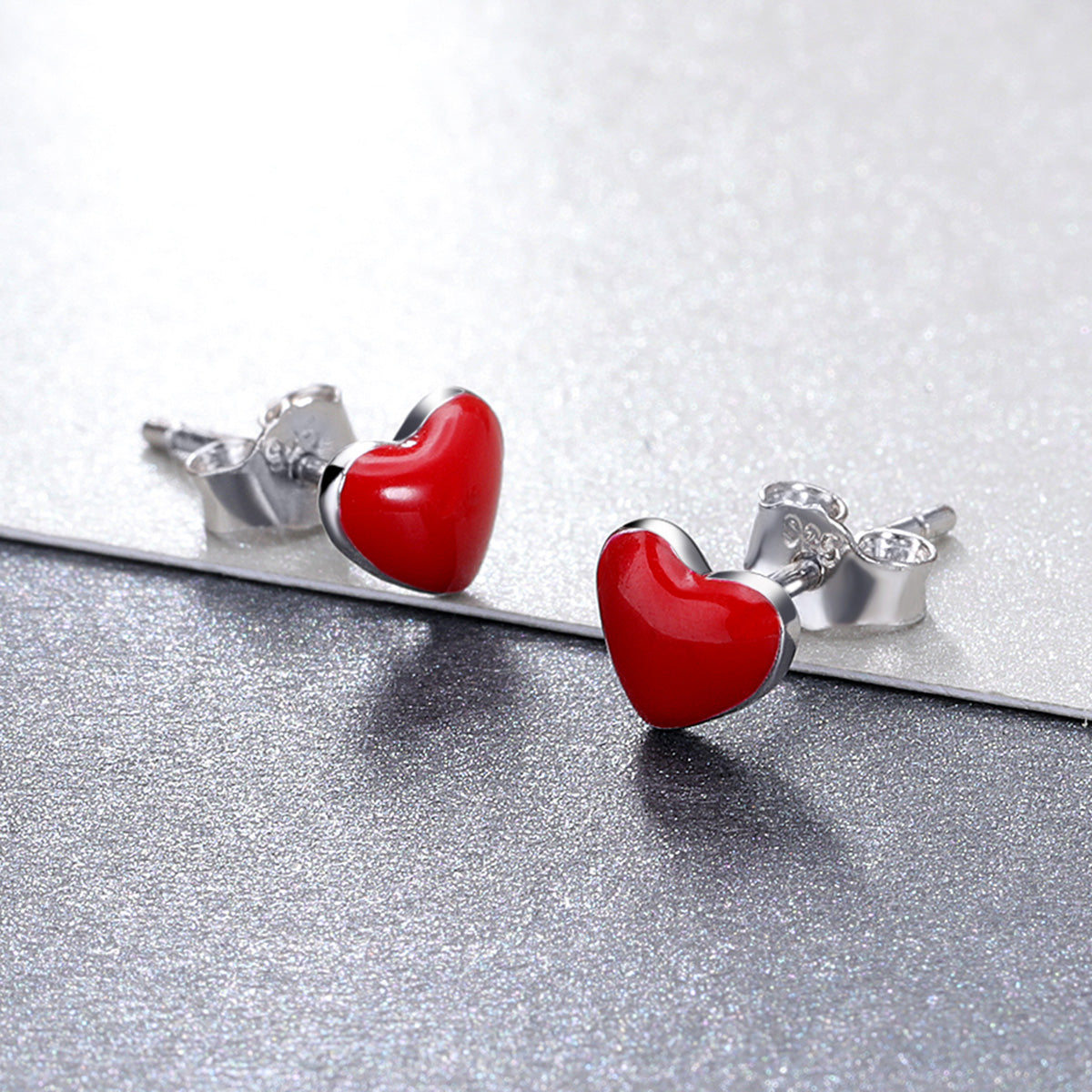 S925 Sterling Silver Plated Platinum Enamel Earrings DestGlow
