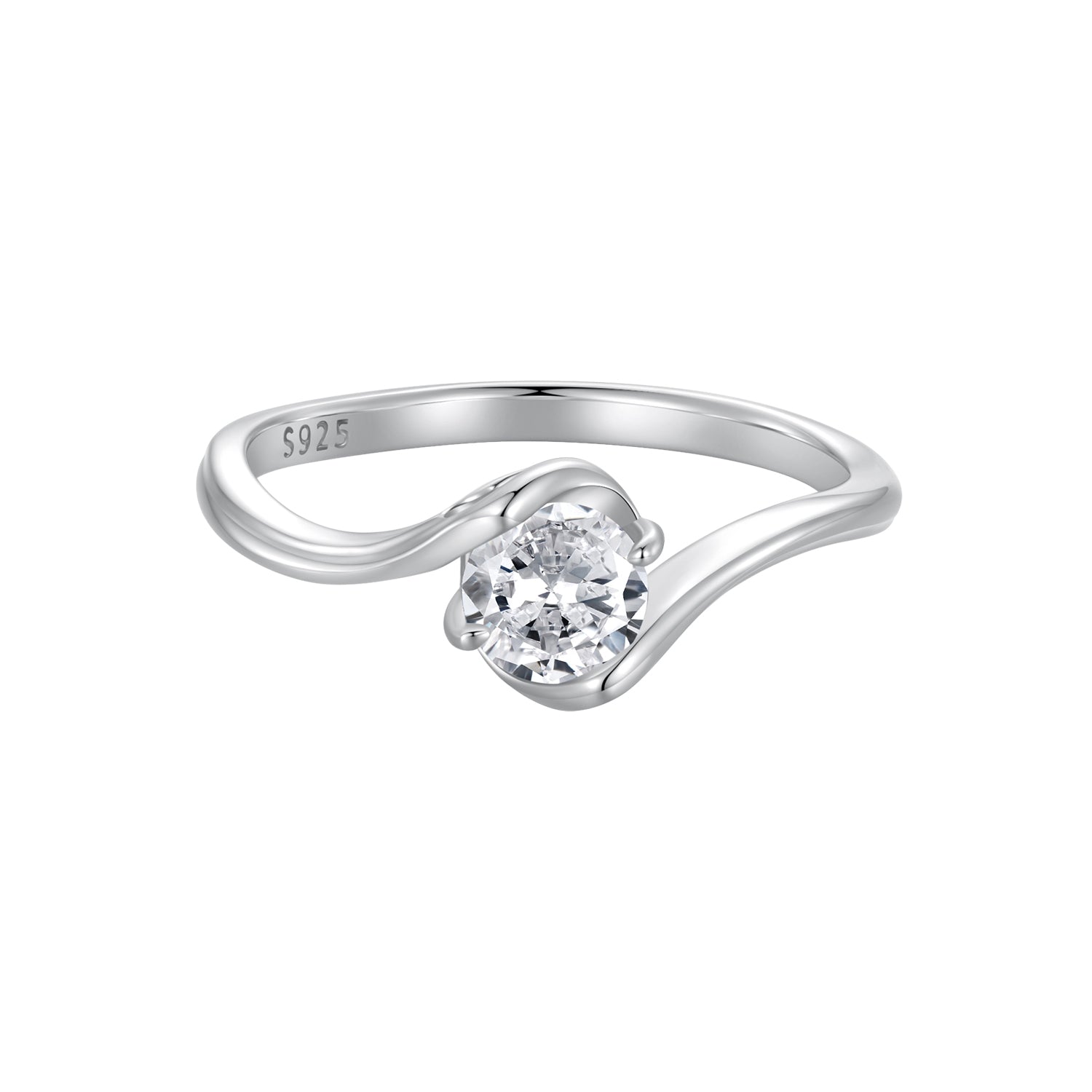 925 Sterling Silver 5mm Moissanite Ring for Women DestGlow
