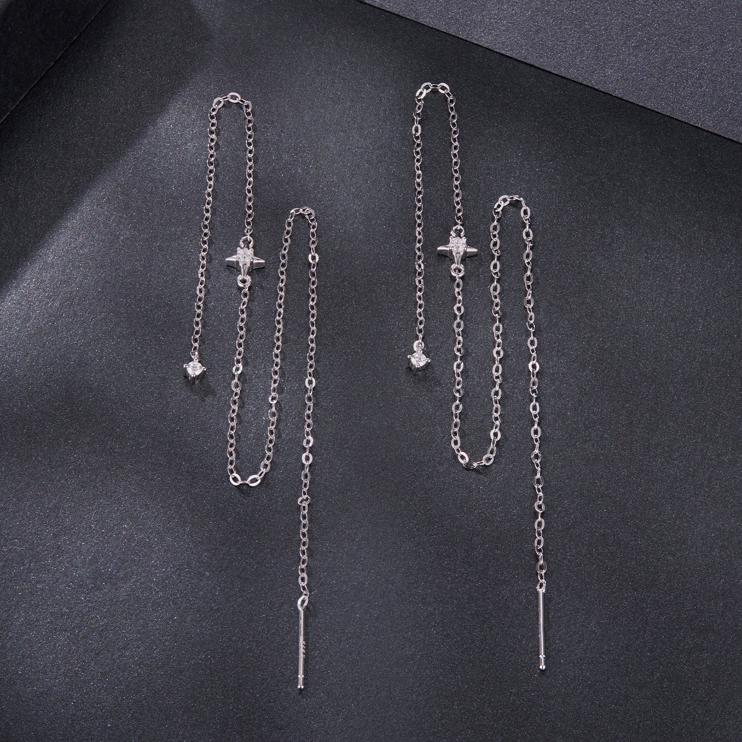 925 Sterling Silver Plated White Gold Moissanite Earrings 7cm for Women DestGlow