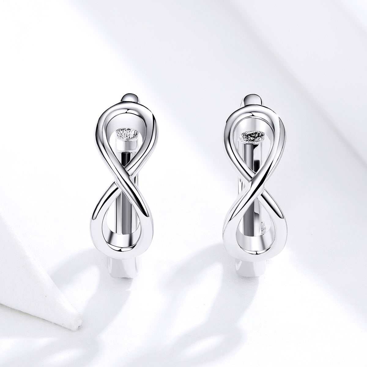 925 Sterling Silver Earrings - 1.2*0.4cm, Platinum Plated for Women DestGlow