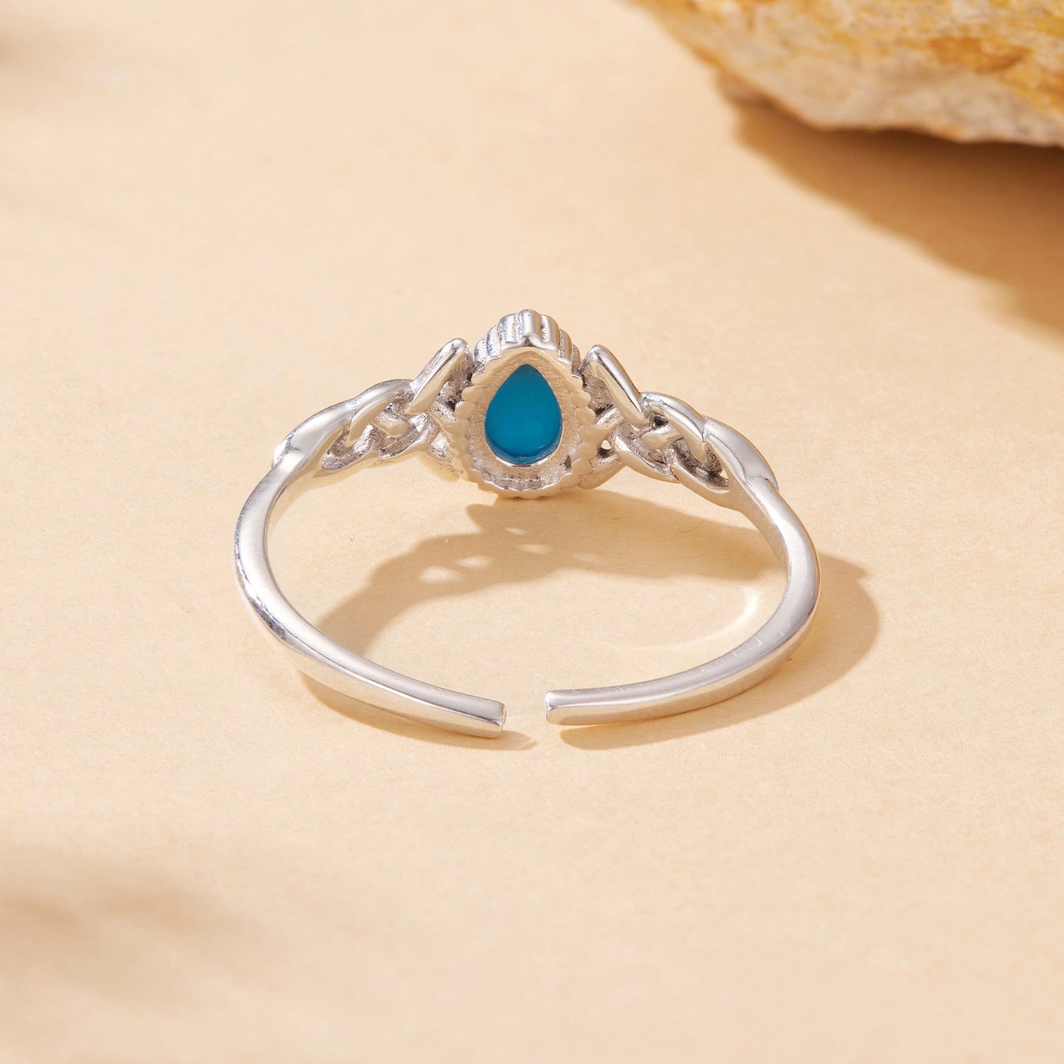 925 Sterling Silver Synthetic Turquoise Ring for Women DestGlow
