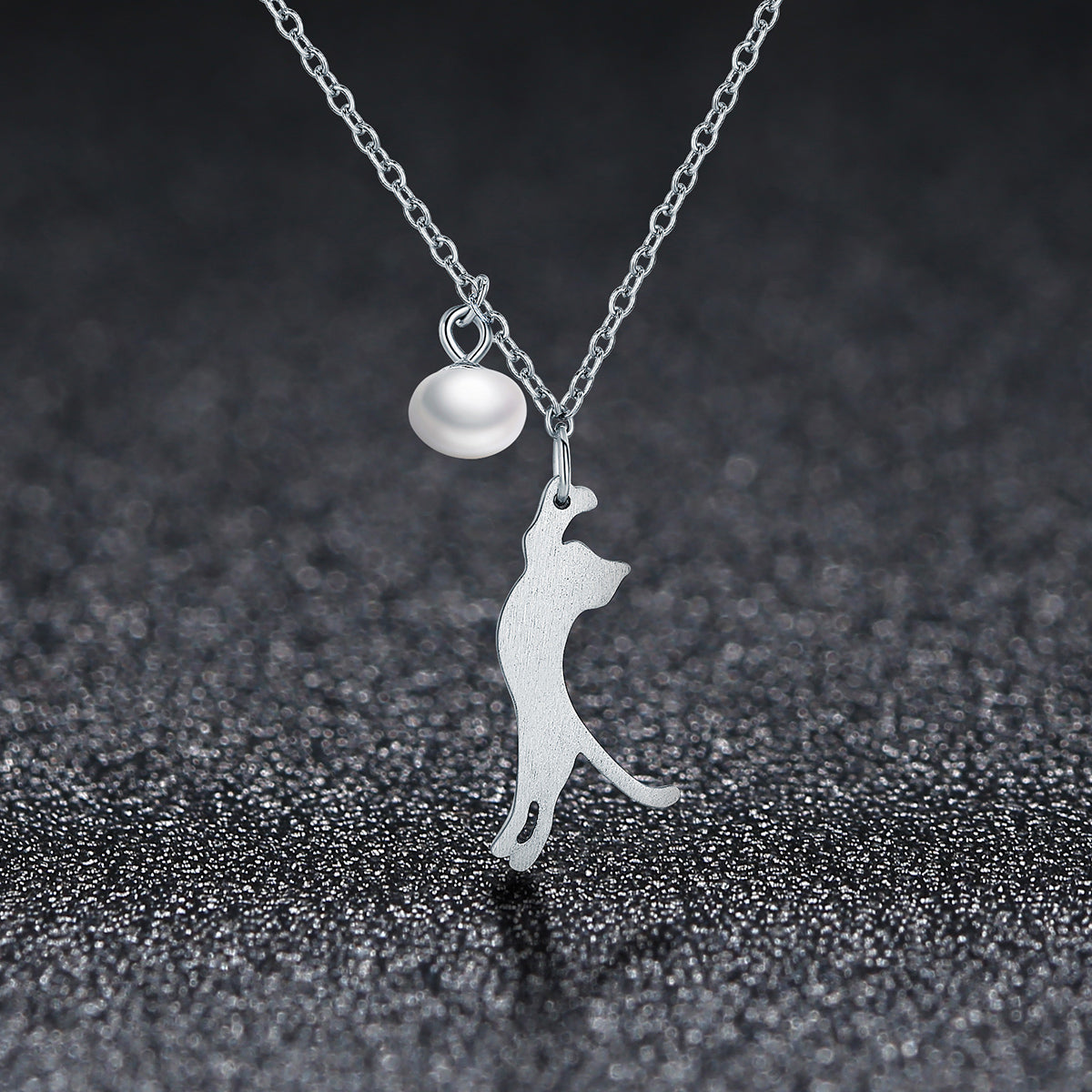 925 Sterling Silver 0.6 Carat Pearl Necklace for Women DestGlow