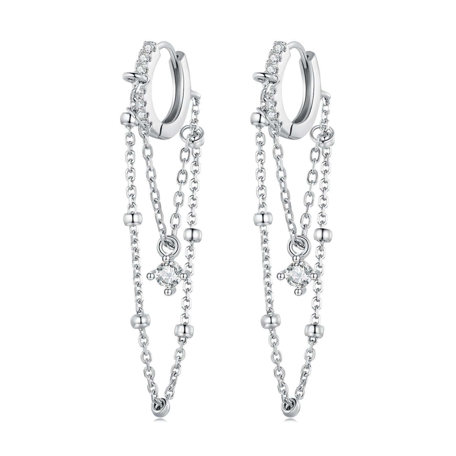 925 Sterling Silver Pavé Setting CZ Earrings for Women DestGlow