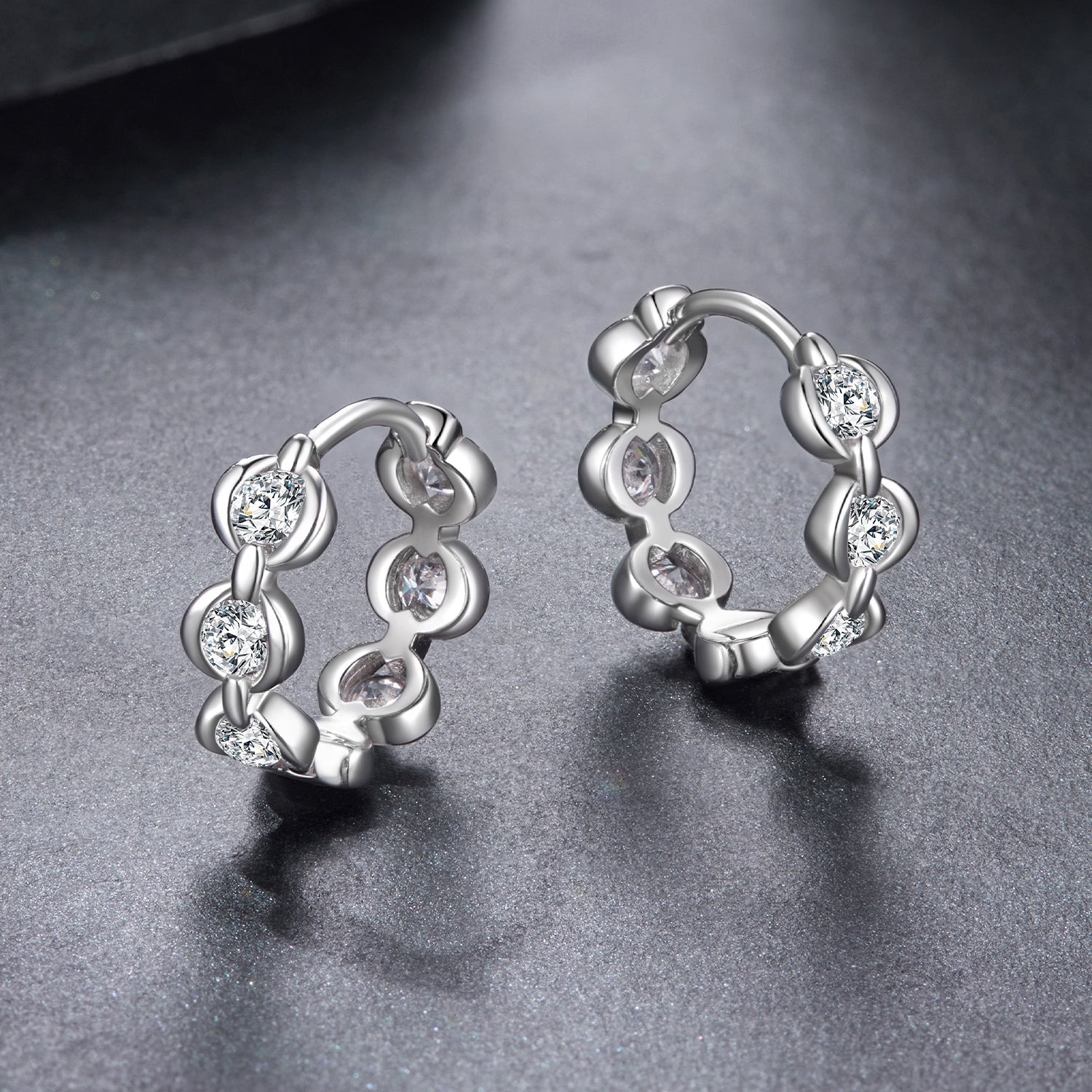 925 Sterling Silver 0.25 Carat Moissanite Hoop Earrings for Women DestGlow