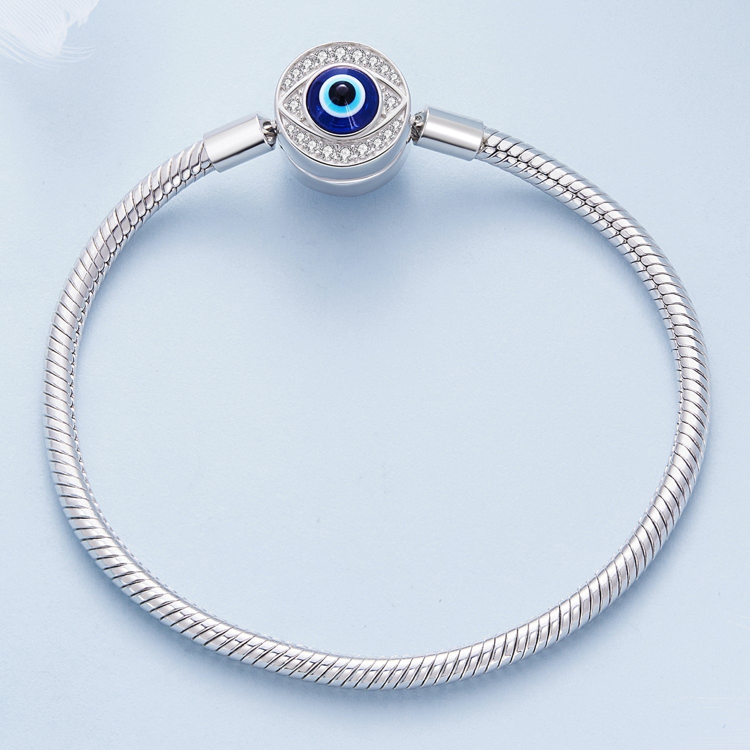 925 Sterling Silver Bracelet with CZ & Resin, Size 17.0 DestGlow