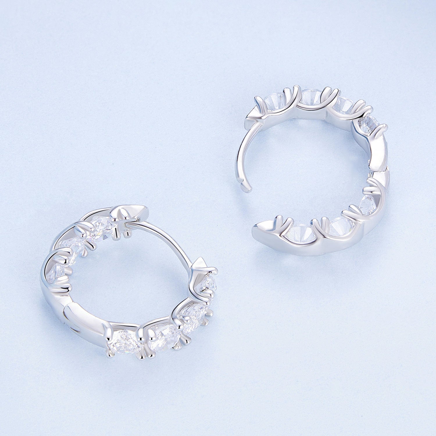 925 Sterling Silver Earrings with Pavé Setting CZ for Women DestGlow