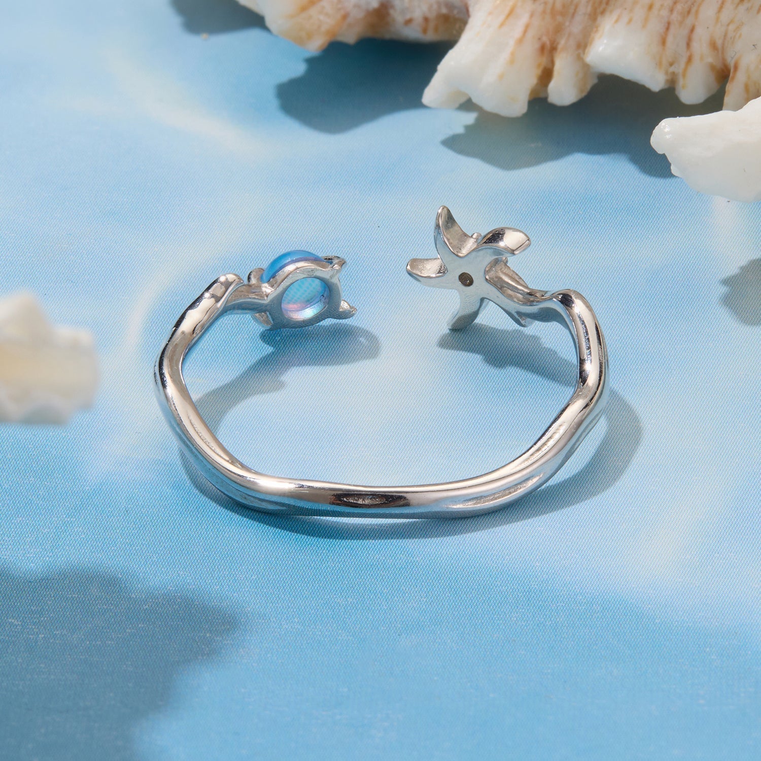 925 Sterling Silver Ring with White Gold Plating, 0.16cm Width for Women DestGlow