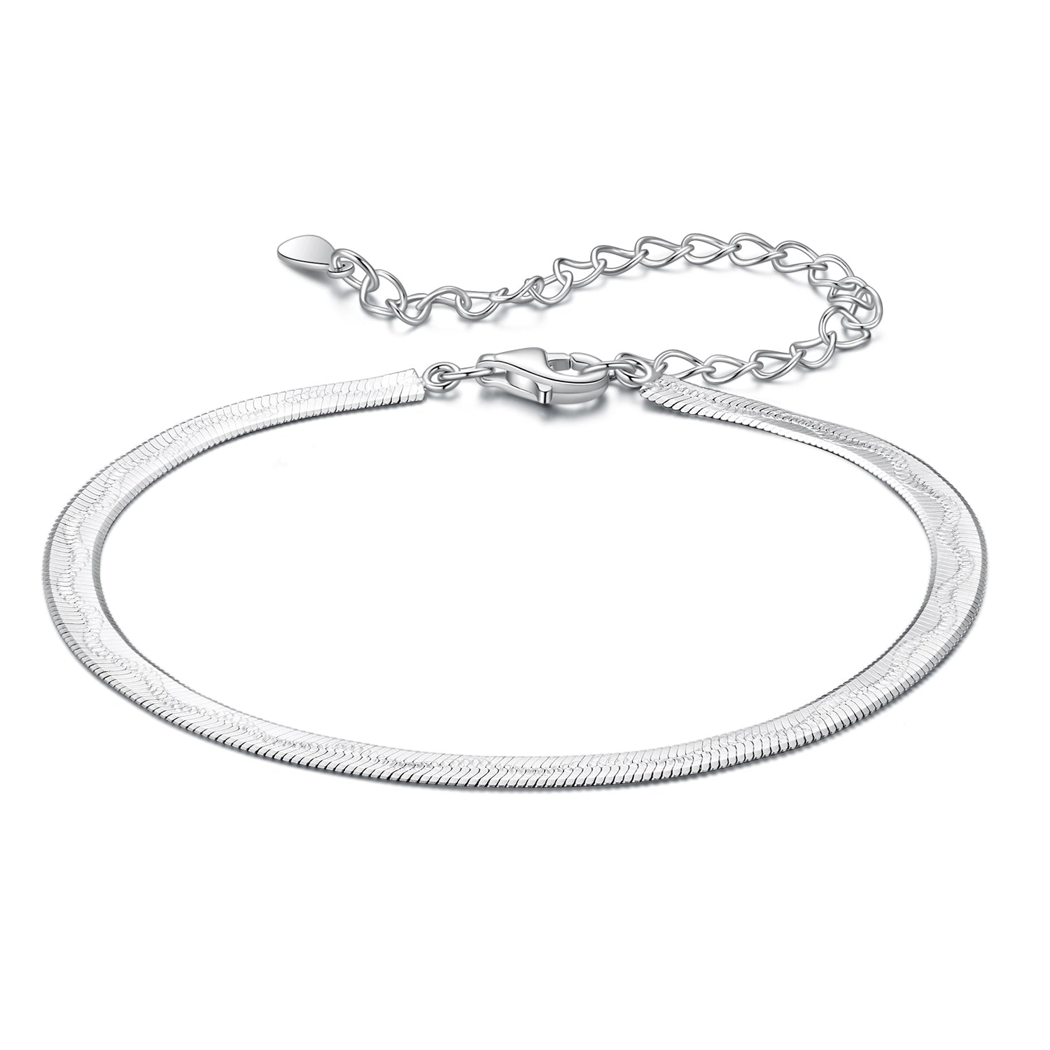 925 Sterling Silver Plated White Gold Bracelet for Unisex DestGlow
