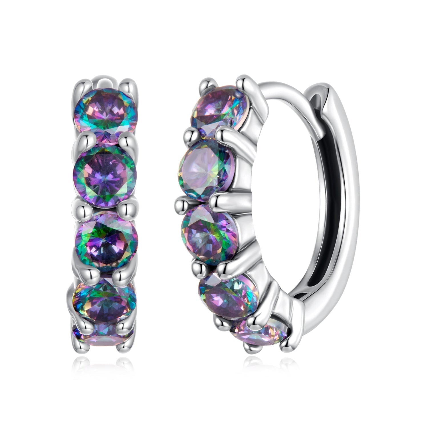 925 Sterling Silver Earrings with Pavé Setting CZ in Oxidized Finish for Women DestGlow