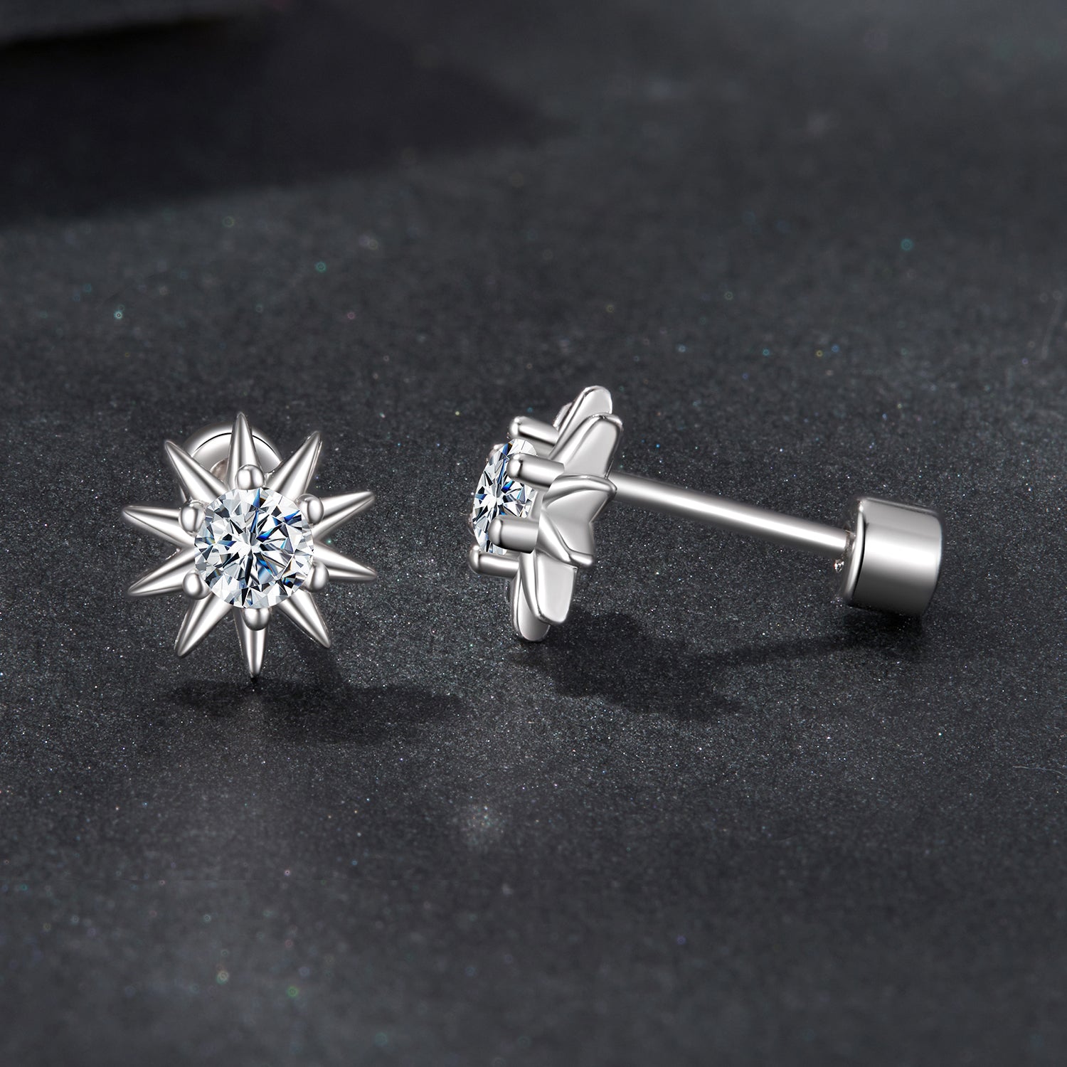 925 Sterling Silver Moissanite 0.10 Carat Earrings for Women - 0.7cm Size DestGlow