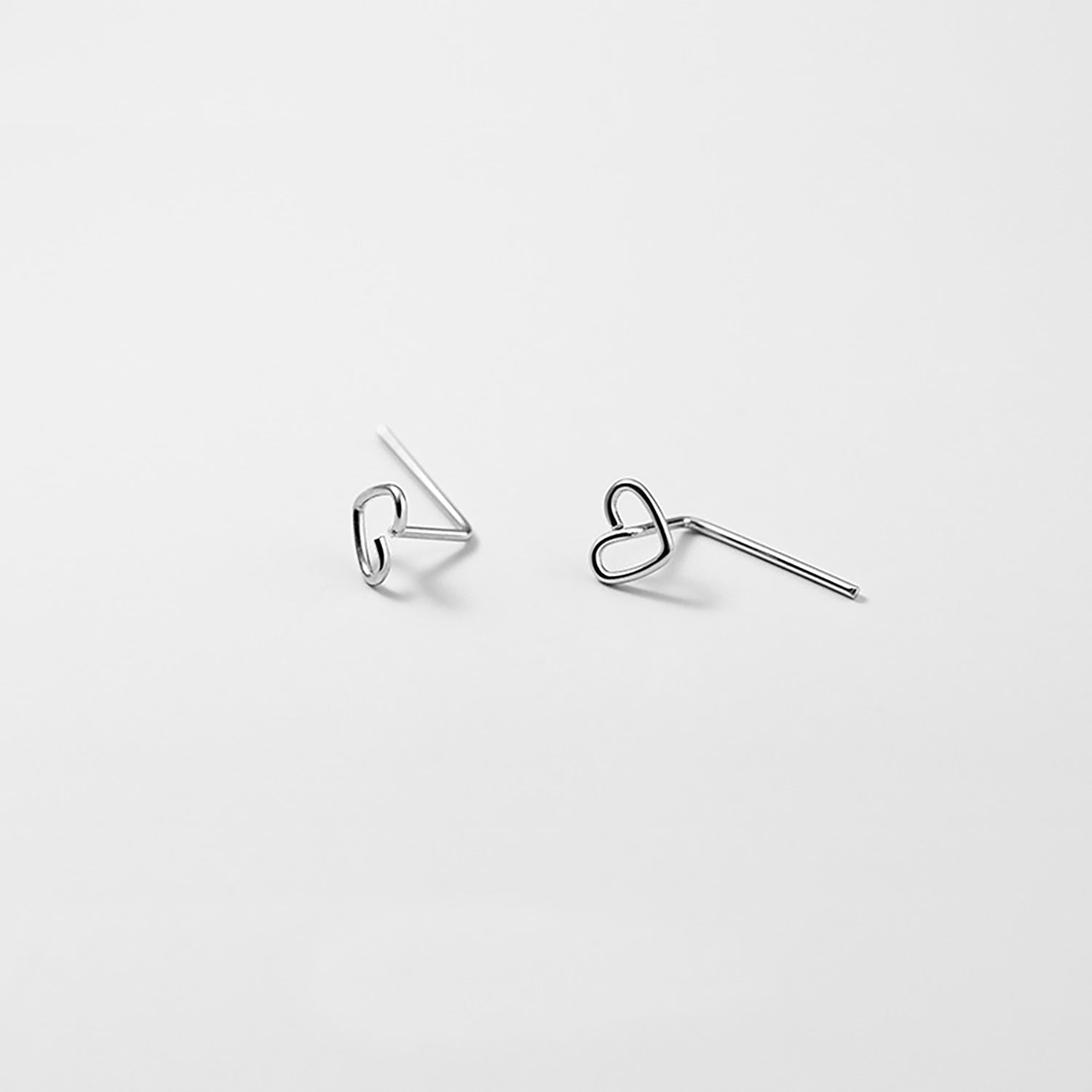925 Sterling Silver Plated Platinum Earrings Love Size 0.4cm x 0.6cm for Women DestGlow