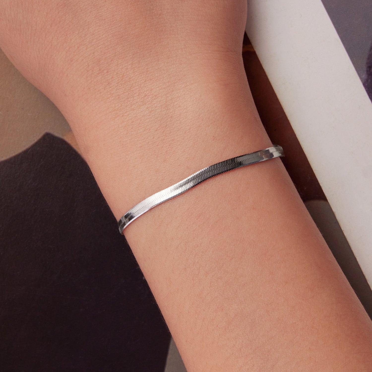 925 Sterling Silver Plated White Gold Bracelet for Unisex DestGlow