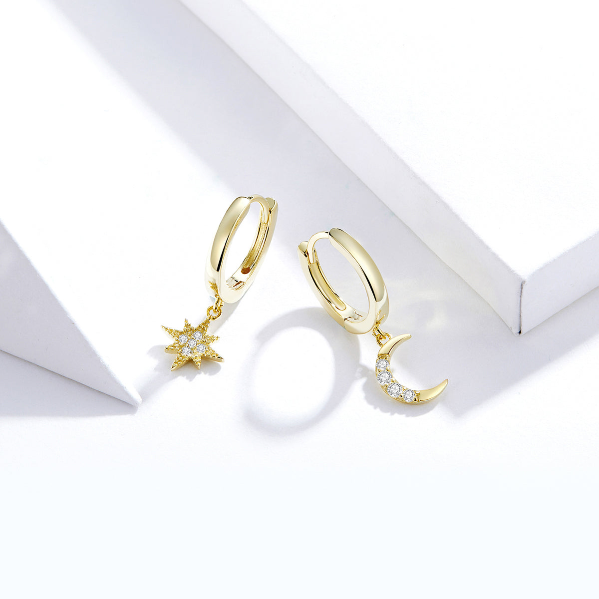 925 Sterling Silver and Gold Plated Pavé Setting CZ Earrings for Women DestGlow