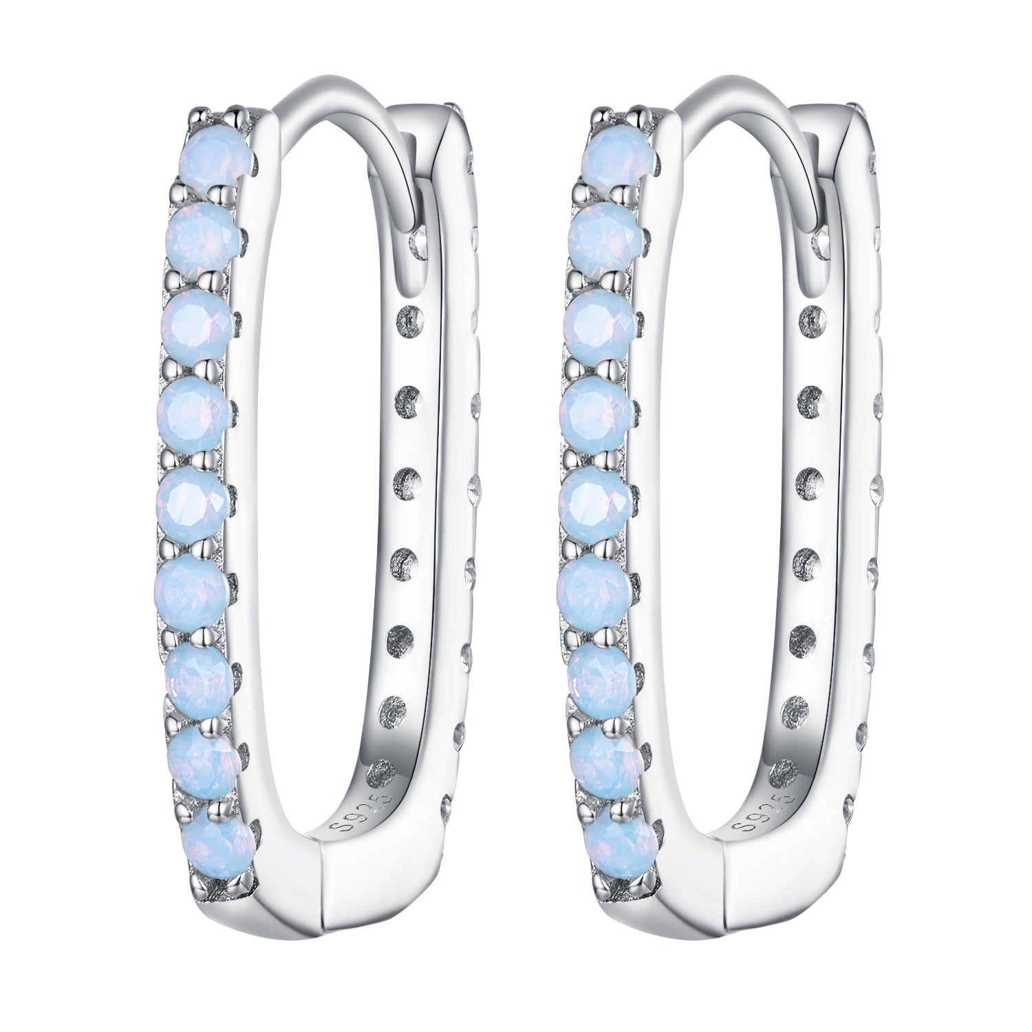 925 Sterling Silver Opal Earrings with Platinum Plating for Women DestGlow