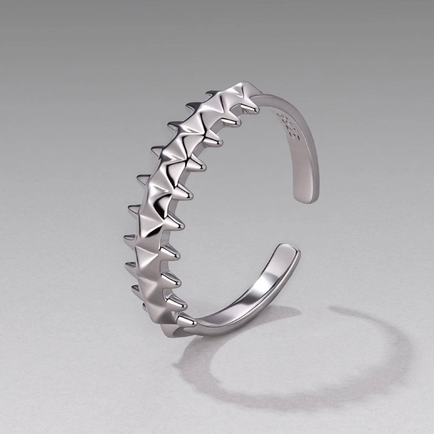 925 Sterling Silver + Plated White Gold 0.24cm Ring for Women DestGlow