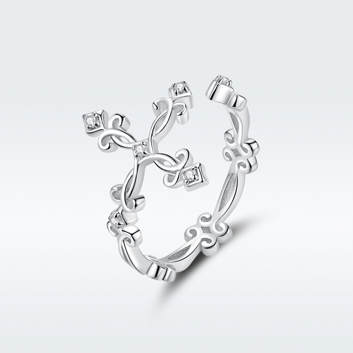 S925 Sterling Silver 0.4cm Width Pavé Setting CZ Ring by Bids.com