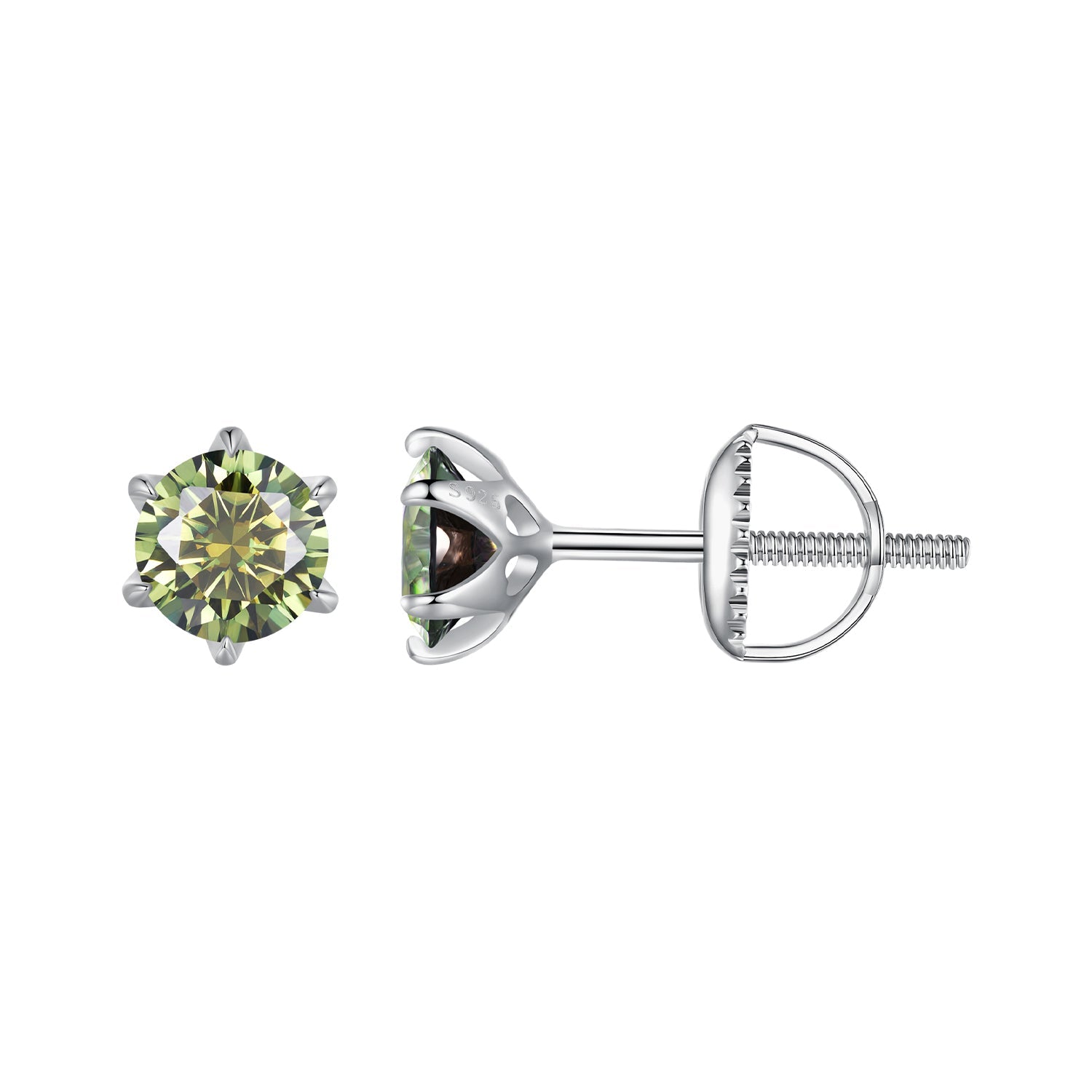 925 Sterling Silver Moissanite 1.00 Carat Earrings Size 7.0mm for Women DestGlow