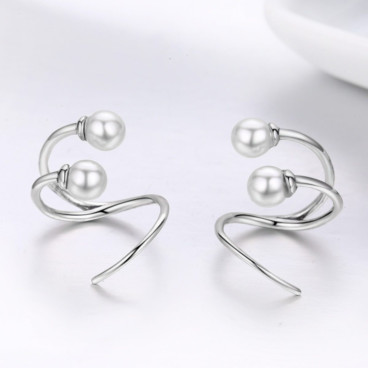 925 Sterling Silver Oxidized Earrings with Shell Pearl for Women DestGlow