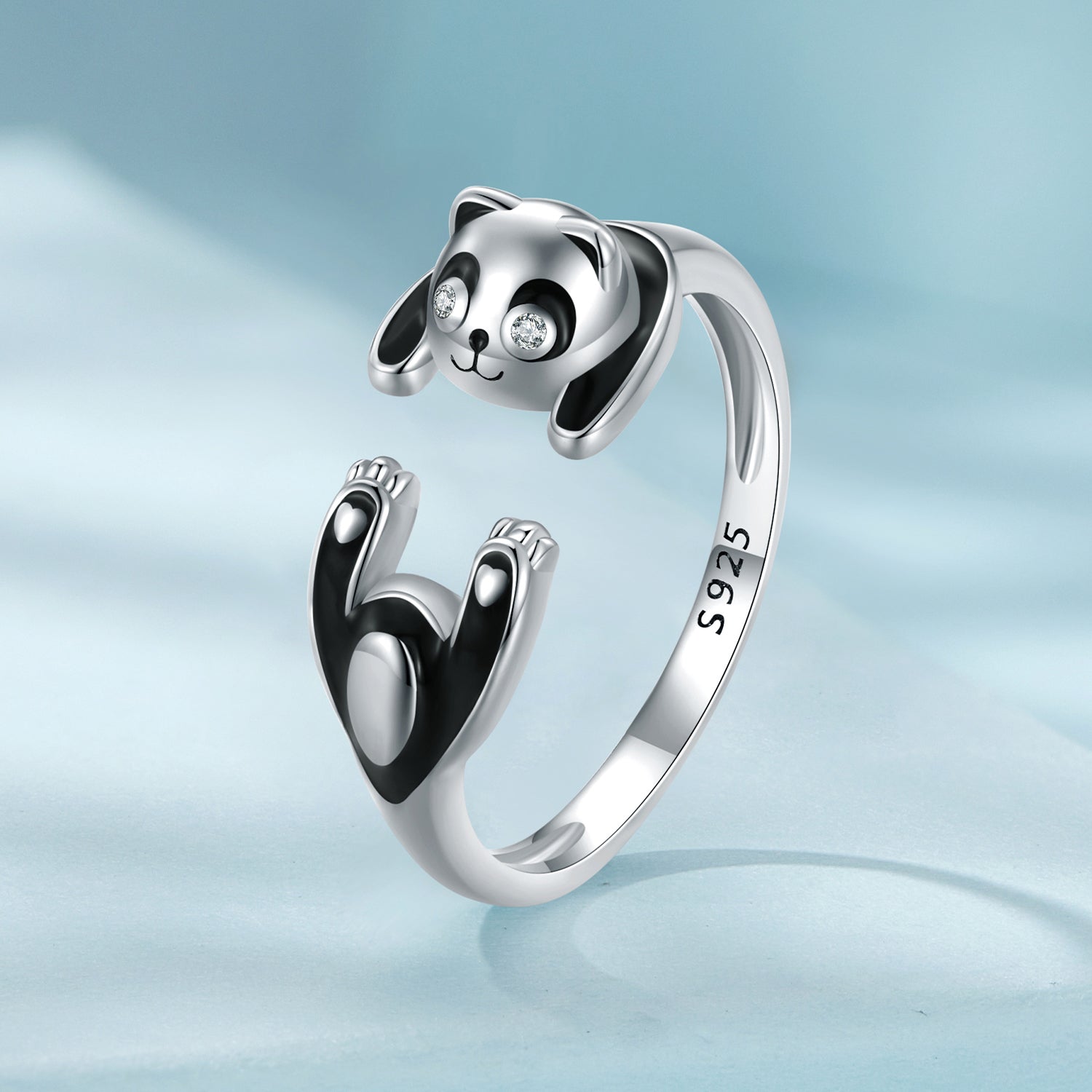 925 Sterling Silver Enamel Process Pavé Setting CZ Ring for Women DestGlow