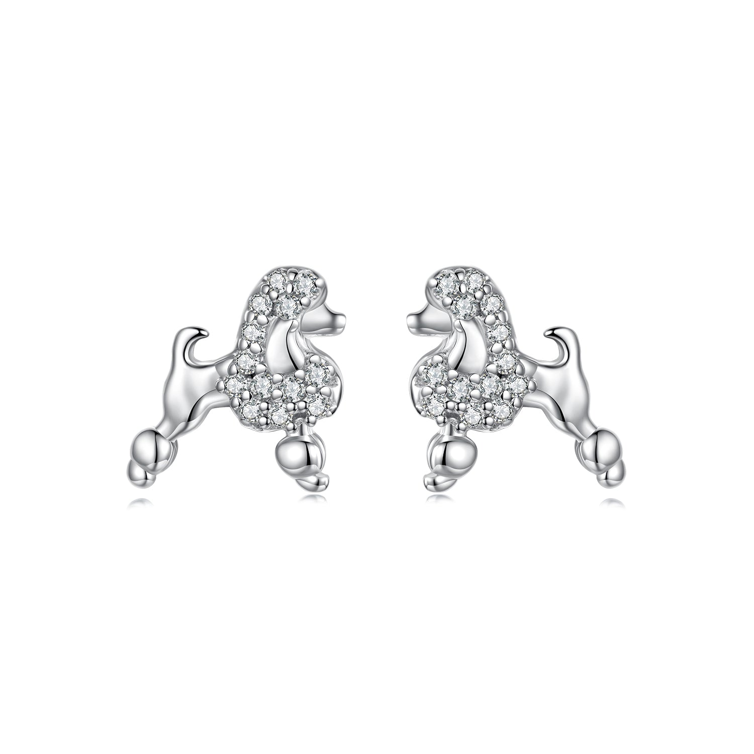 925 Sterling Silver White Gold Plated Pavé CZ Earrings DestGlow