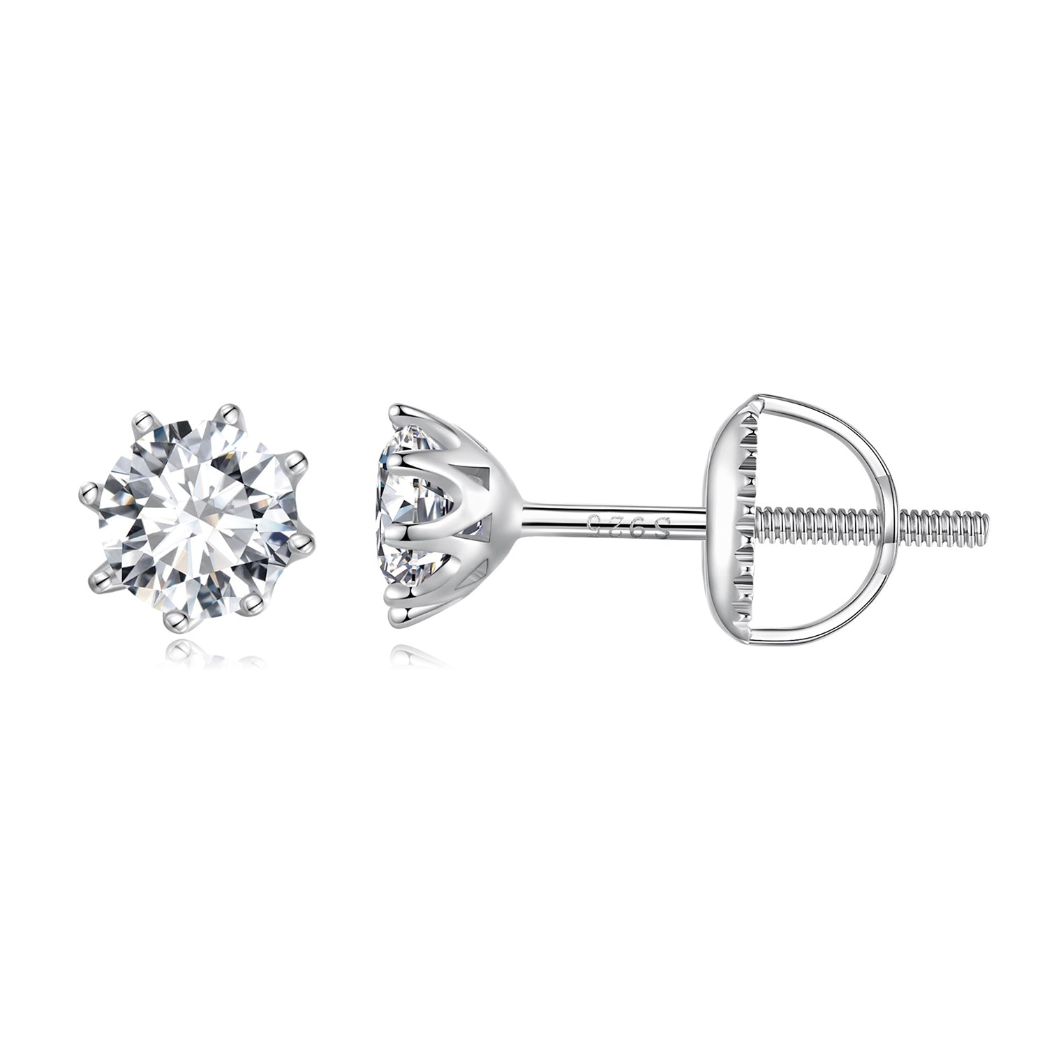 S925 Silver 0.5 Carat Moissanite Earrings 6.0mm for Women DestGlow