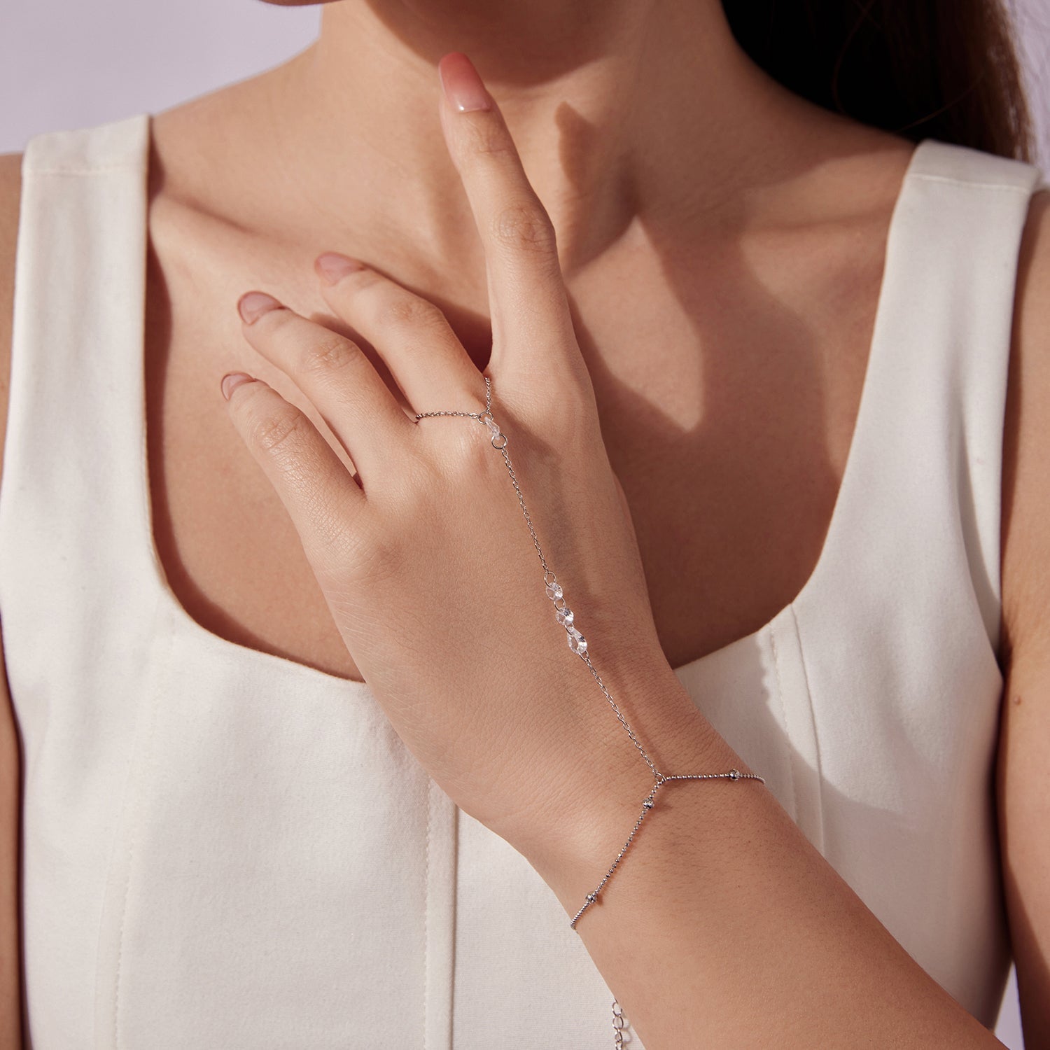 925 Sterling Silver White Gold Plated Bracelet with Pavé Setting CZ for Women DestGlow