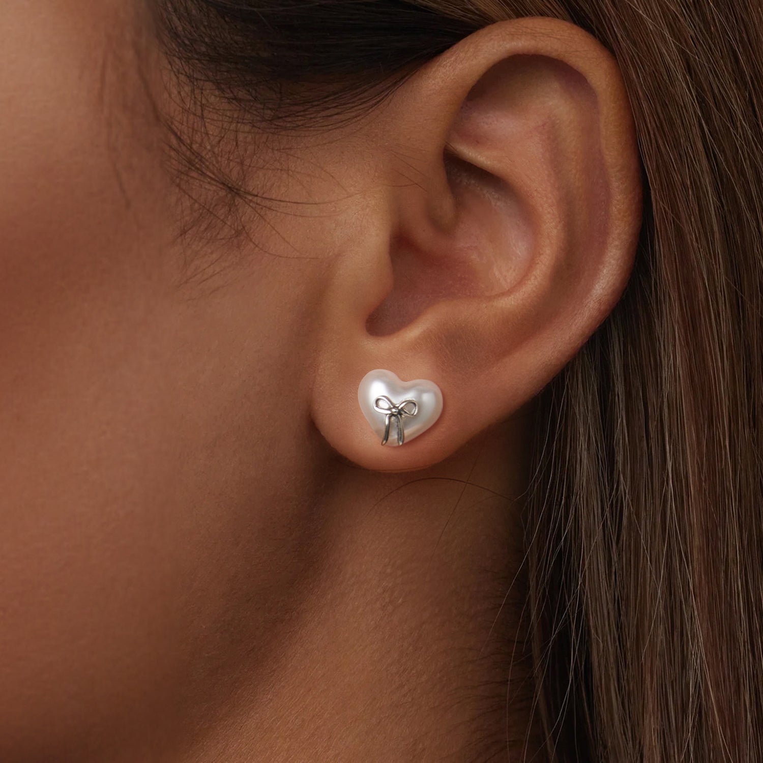925 Sterling Silver Earrings with Quality Shell Pearl, Size 1*1.2cm for Women DestGlow