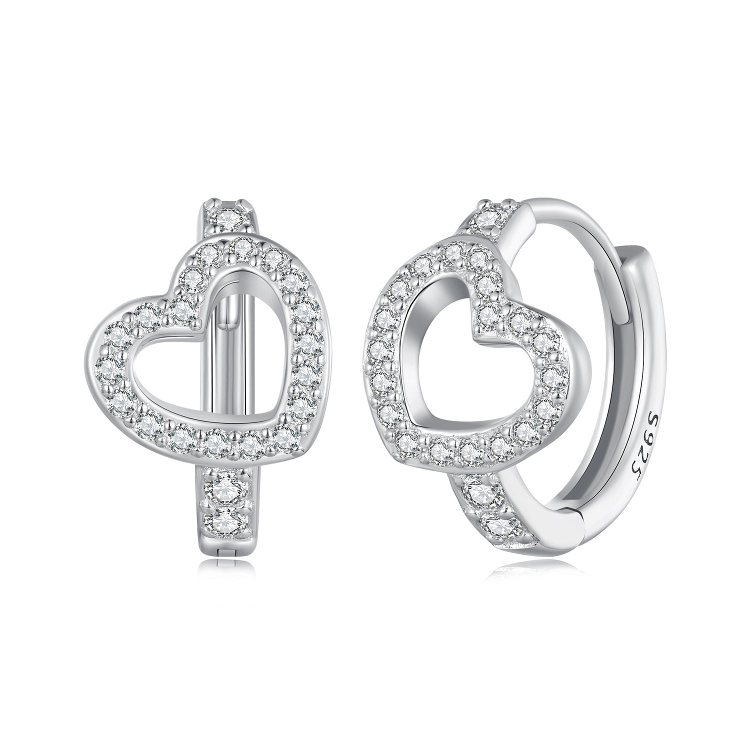 925 Sterling Silver Blue Pavé Setting CZ Earrings 12x8mm for Women DestGlow