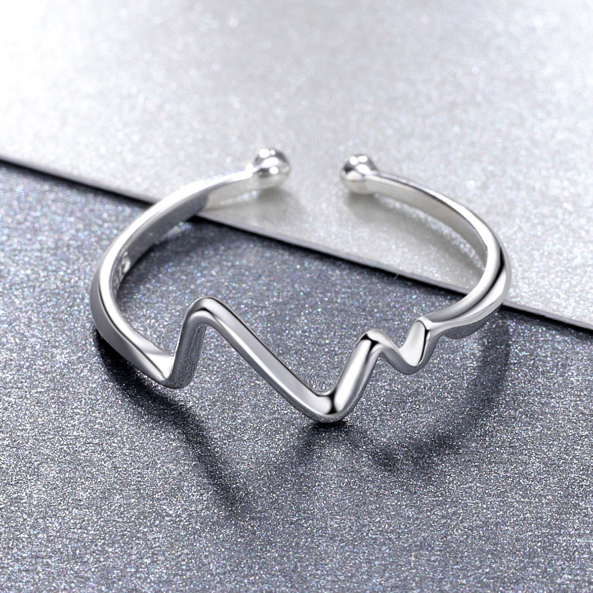 925 Sterling Silver Platinum Plated 0.1cm Ring for Men DestGlow