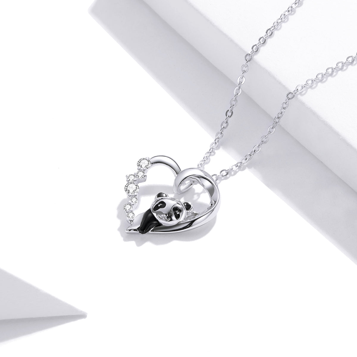 S925 Sterling Silver Adjustable Necklace with CZ and Enamel Pendant DestGlow