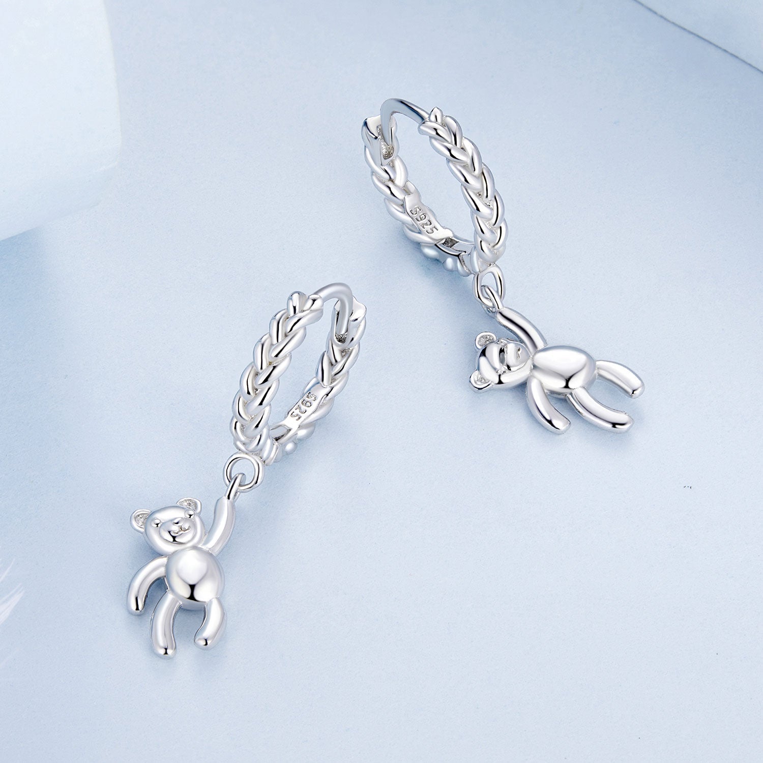 925 Sterling Silver Plated Platinum Earrings DestGlow