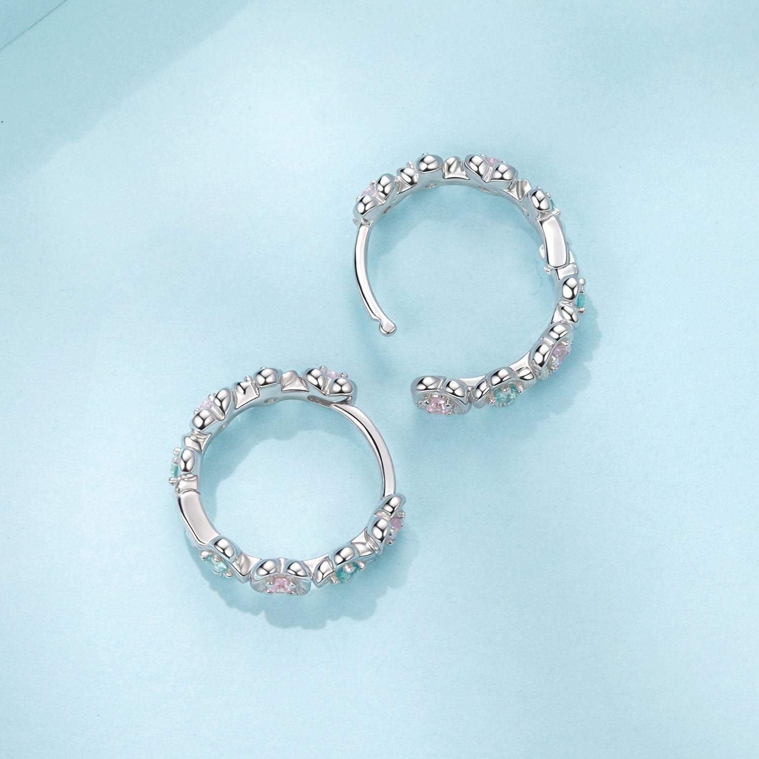 925 Sterling Silver Earrings with CZ and White Gold Plating DestGlow