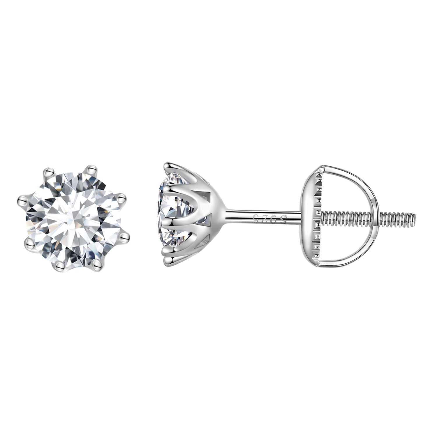 S925 Silver 0.5 Carat Moissanite Earrings 6.0mm for Women DestGlow