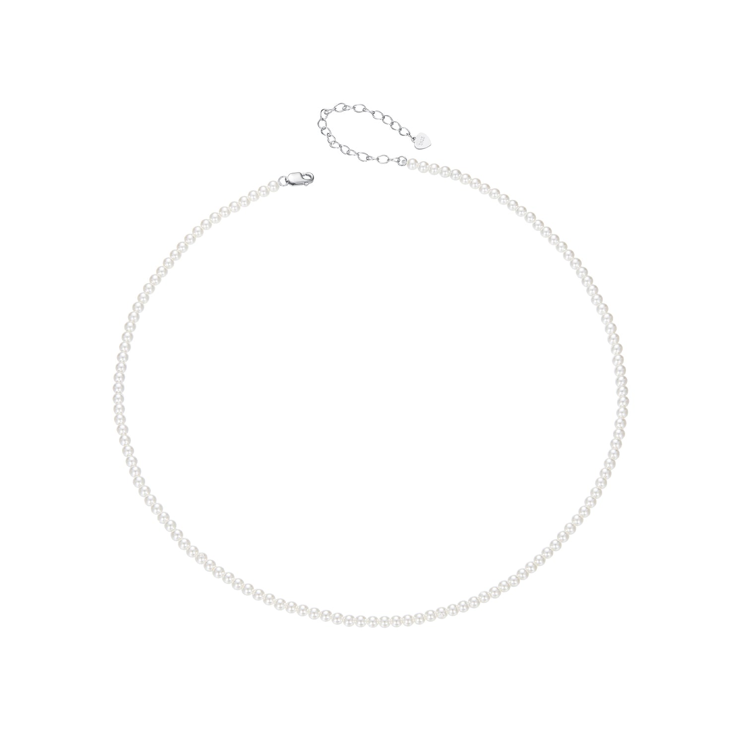 925 Sterling Silver White Gold Plated Necklace with Quality Shell Pearl for Women DestGlow