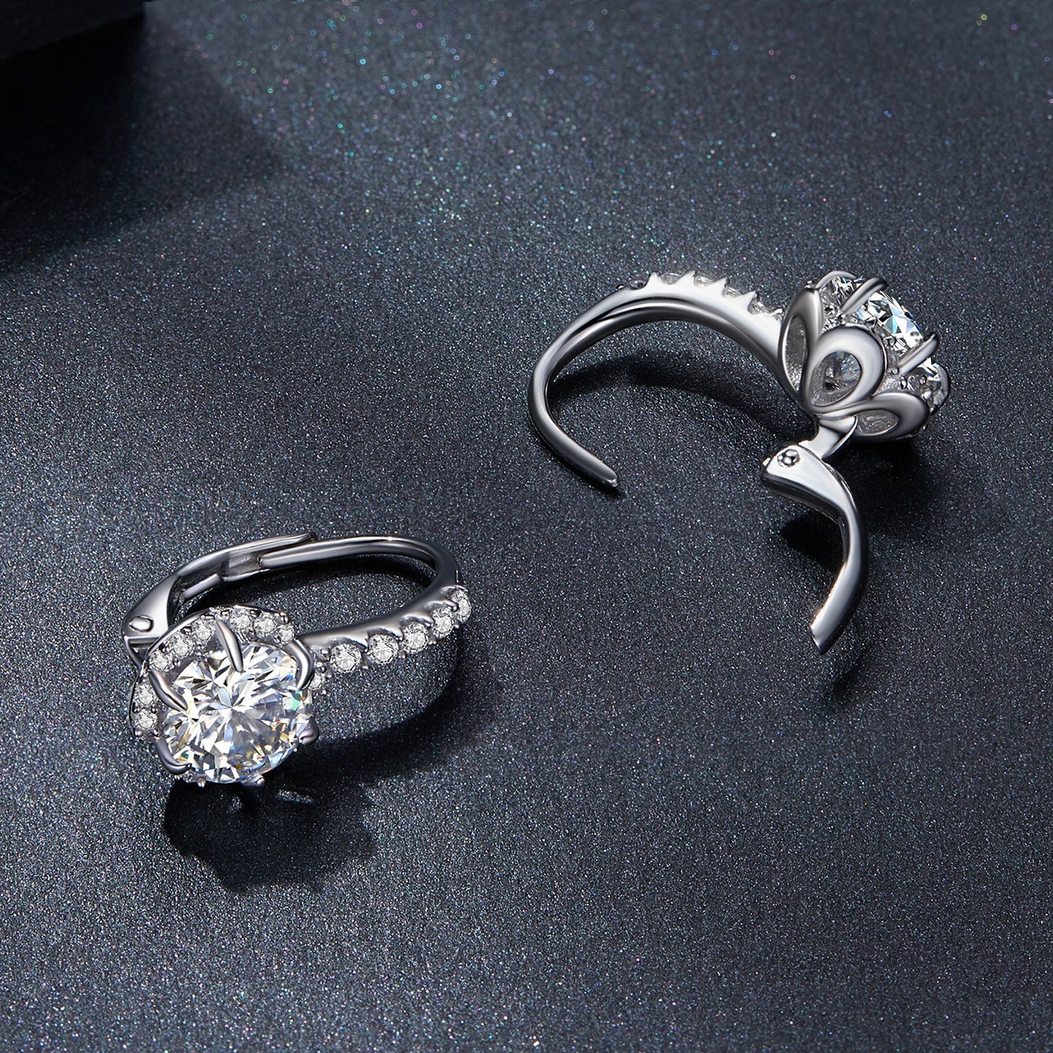 925 Sterling Silver Moissanite 6.5 Carat Earrings for Women DestGlow