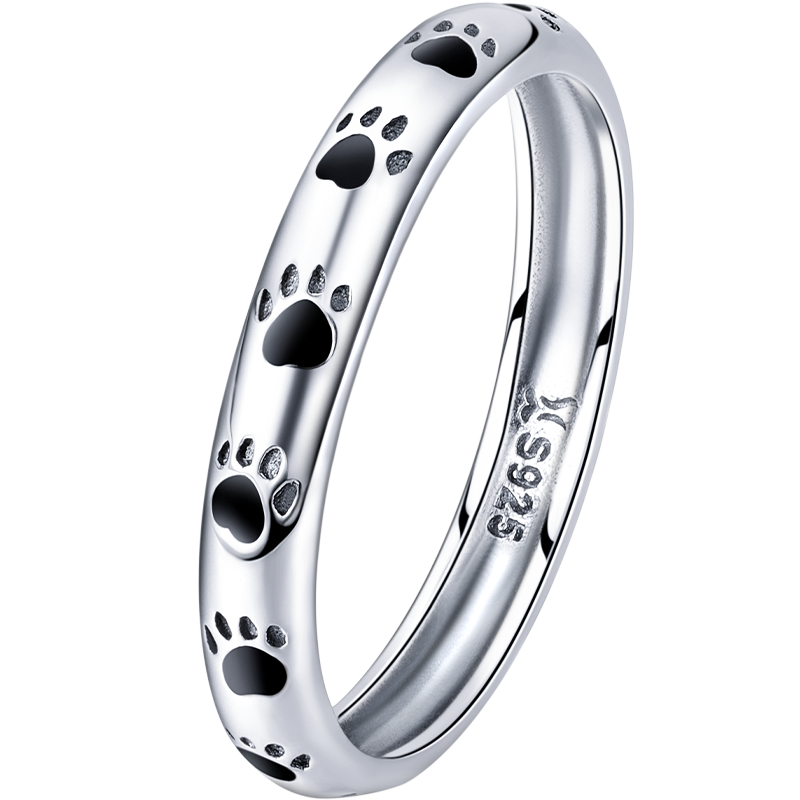 925 Sterling Silver Ring for Women - Size 5.0, Width 0.3cm DestGlow