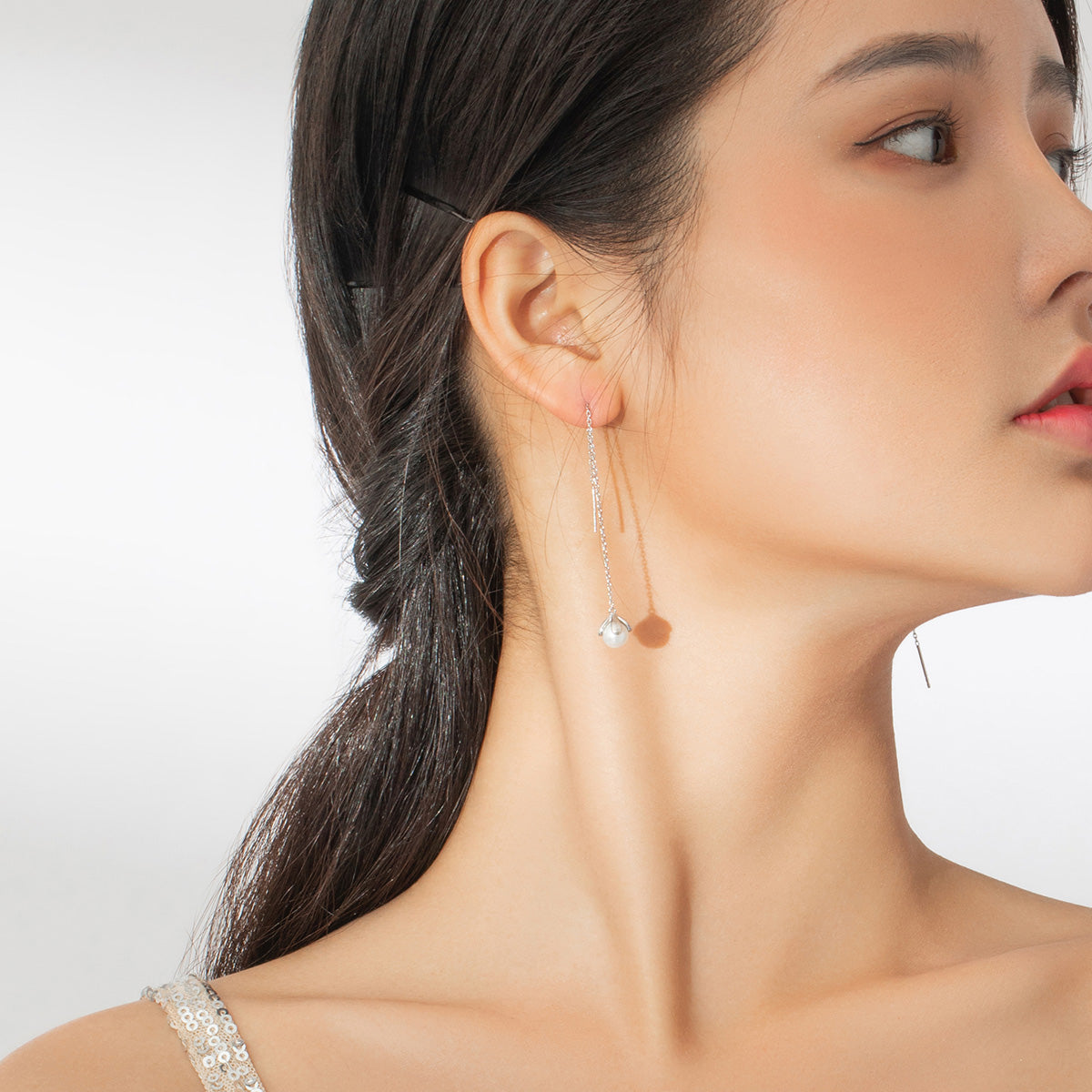 925 Sterling Silver Earrings with Quality Shell Pearl DestGlow