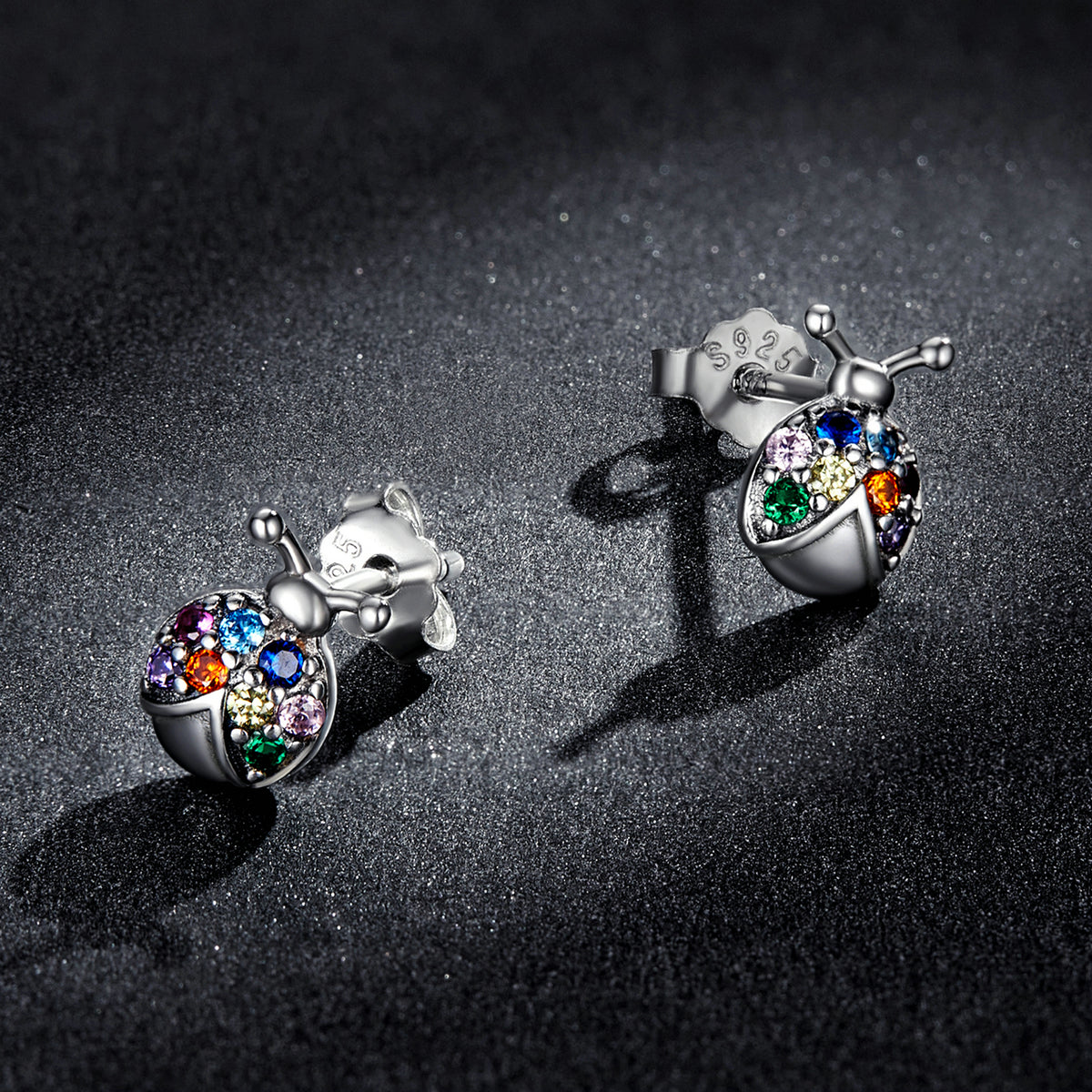 925 Sterling Silver Earrings with Oxidized Finish and Pavé Setting CZ DestGlow