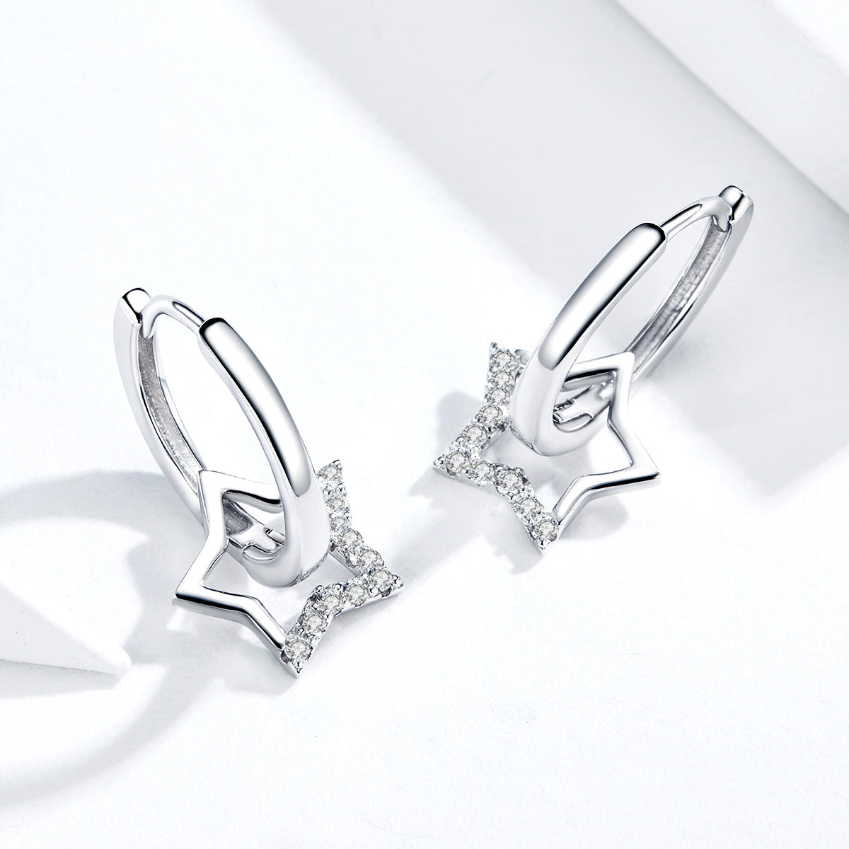 S925 Sterling Silver Plated Platinum CZ Earrings for Women DestGlow