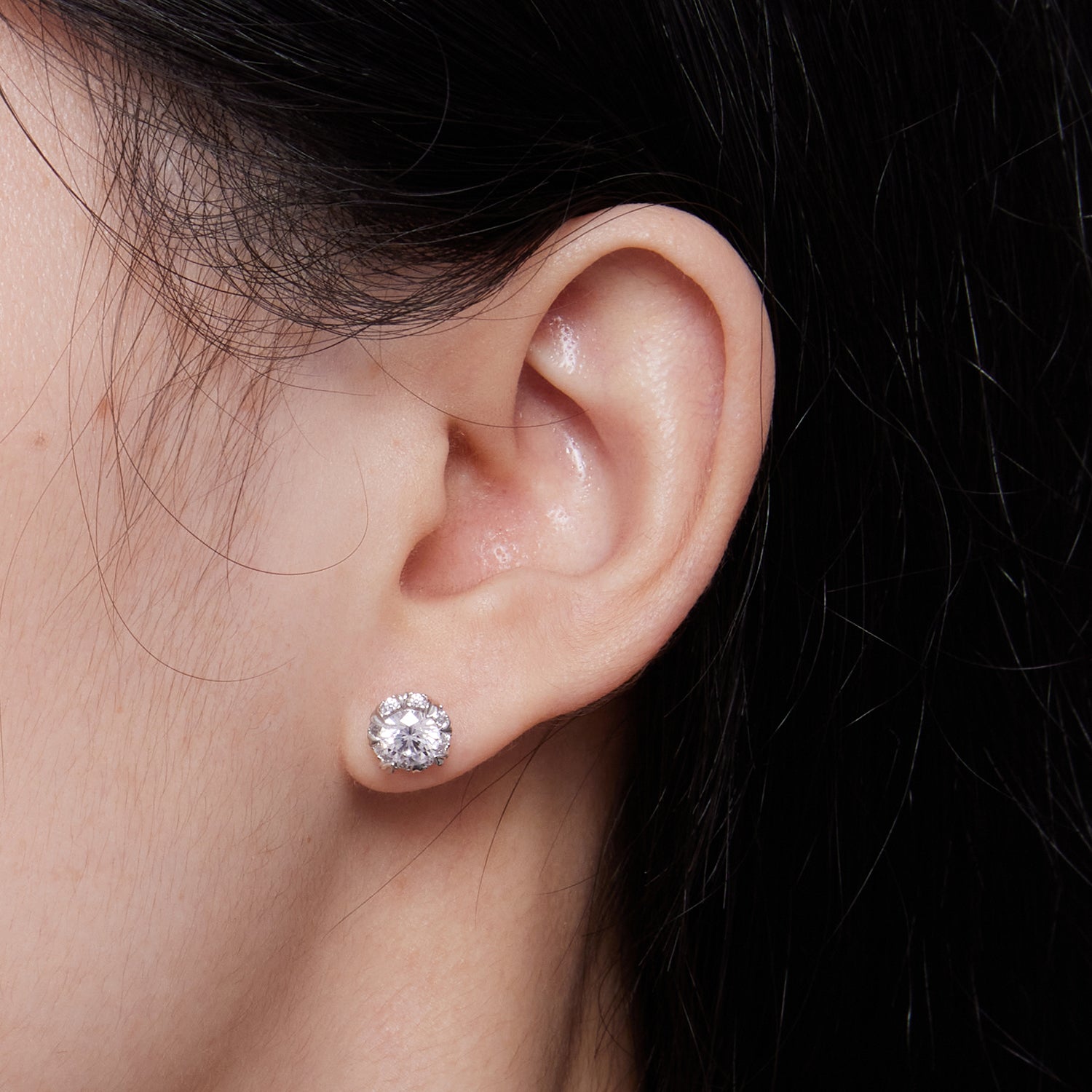 925 Sterling Silver Moissanite 0.50 Carat Earrings for Women DestGlow